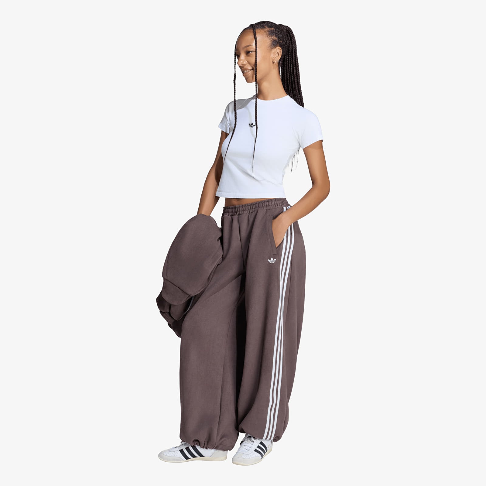 Women's Trousers adidas Adilenium Season 6 Faux Suede Track Pant Aurora Coffee
