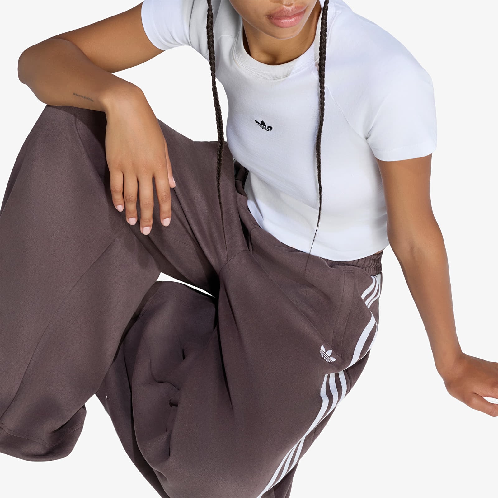 Women's Trousers adidas Adilenium Season 6 Faux Suede Track Pant Aurora Coffee