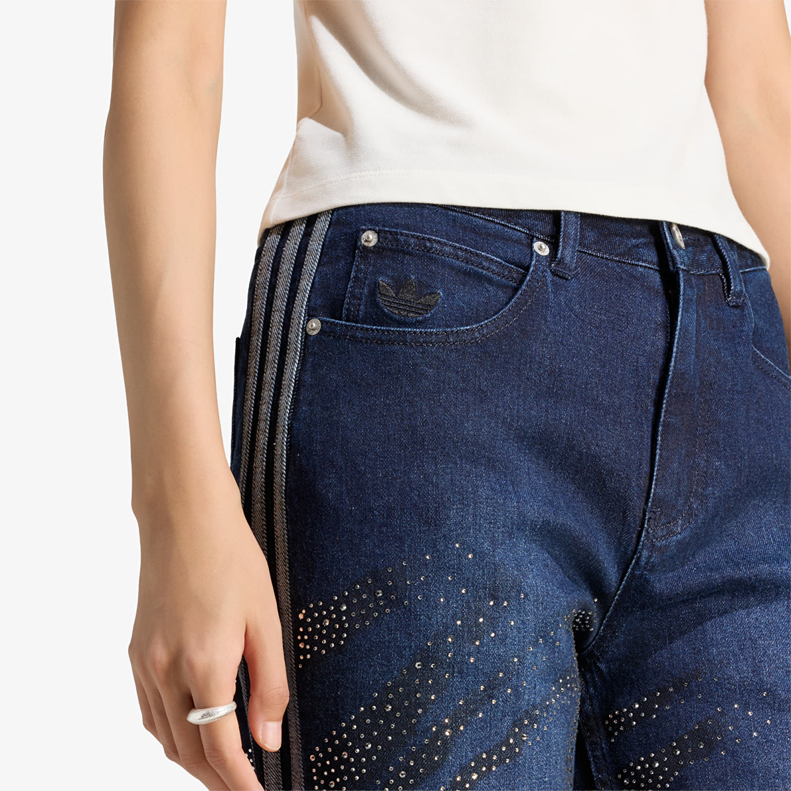 Women's jeans adidas Adilenium Season 6 Embelisshed Denim Pants Black/ Blue