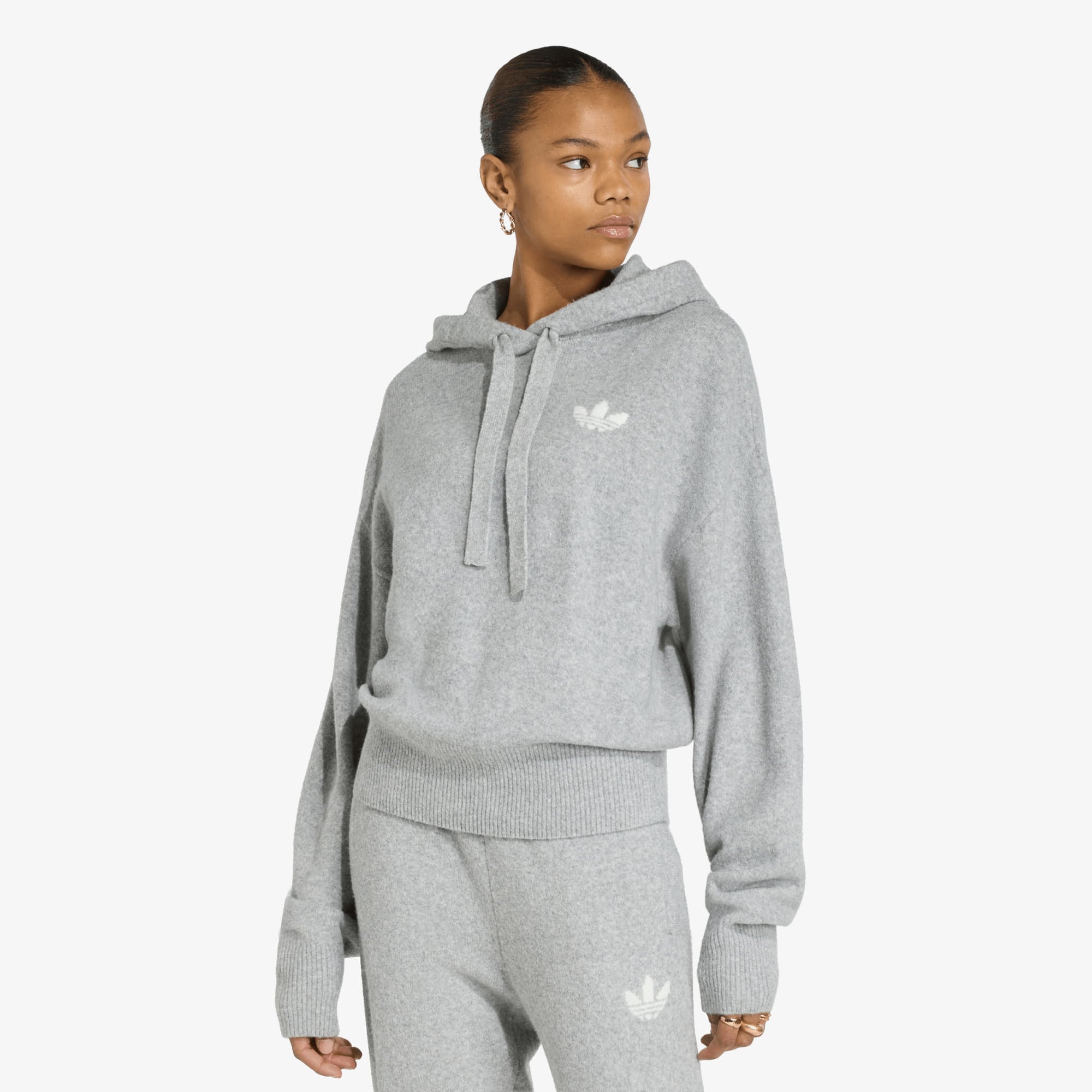 Суитшърт adidas Essentials Knit Hoodie Medium Grey Heather L