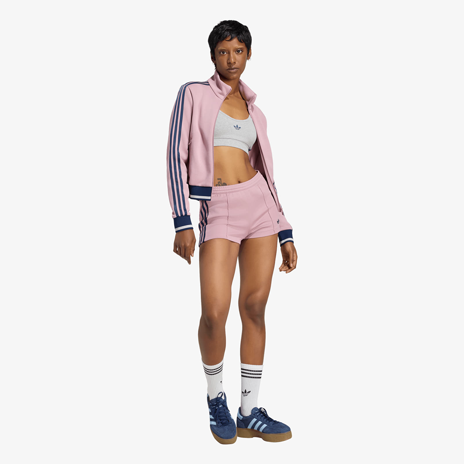 Gensere for kvinner adidas Engineered Rib Firebird Track Top Magic Mauve/ Night Indigo/ Grey Two