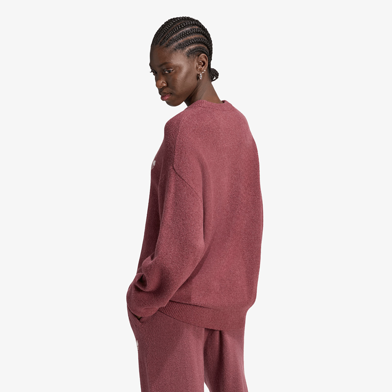 Pulovere pentru femei adidas Originals Athl Dept Knitted Sweater Quiet Crimson