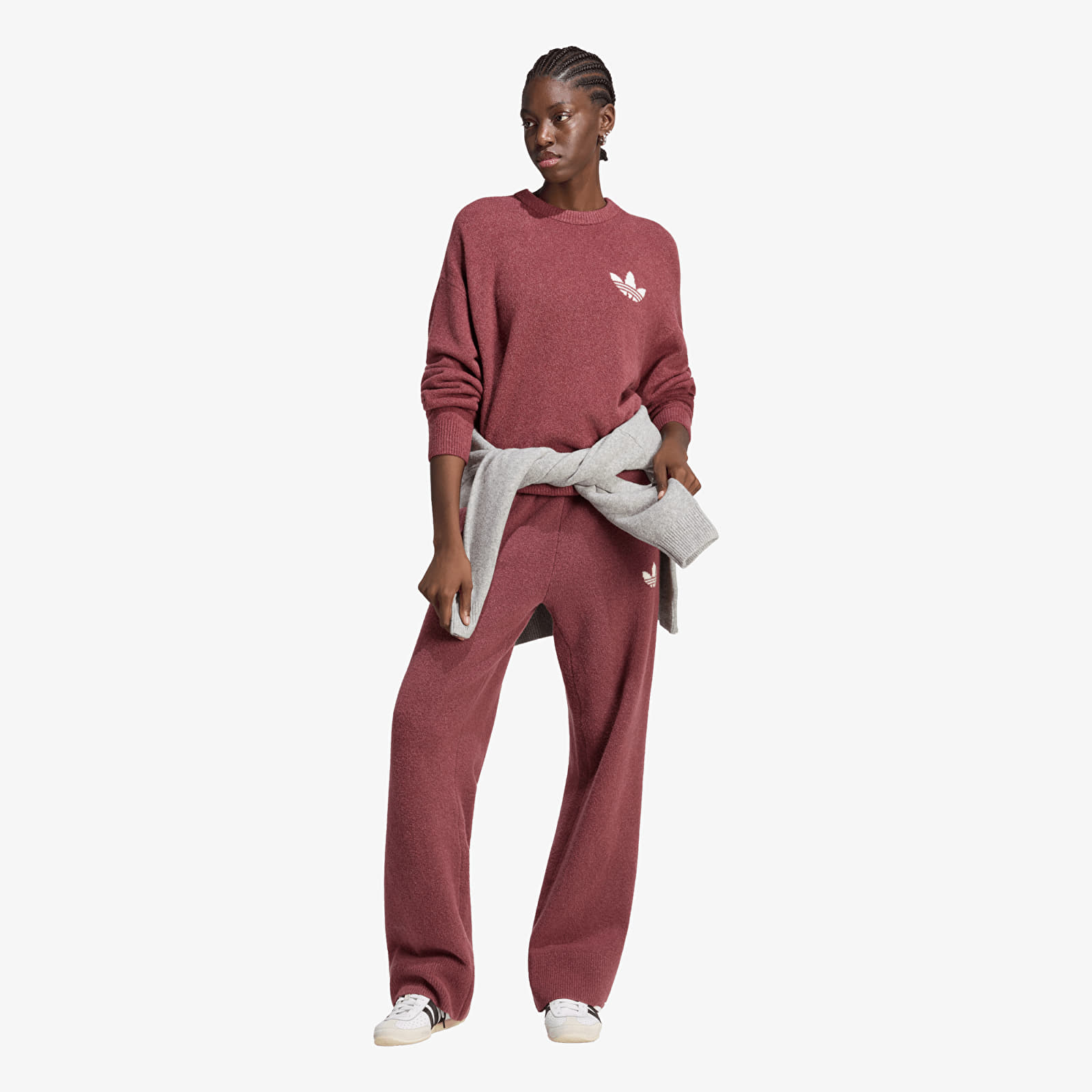 Pulovere pentru femei adidas Originals Athl Dept Knitted Sweater Quiet Crimson