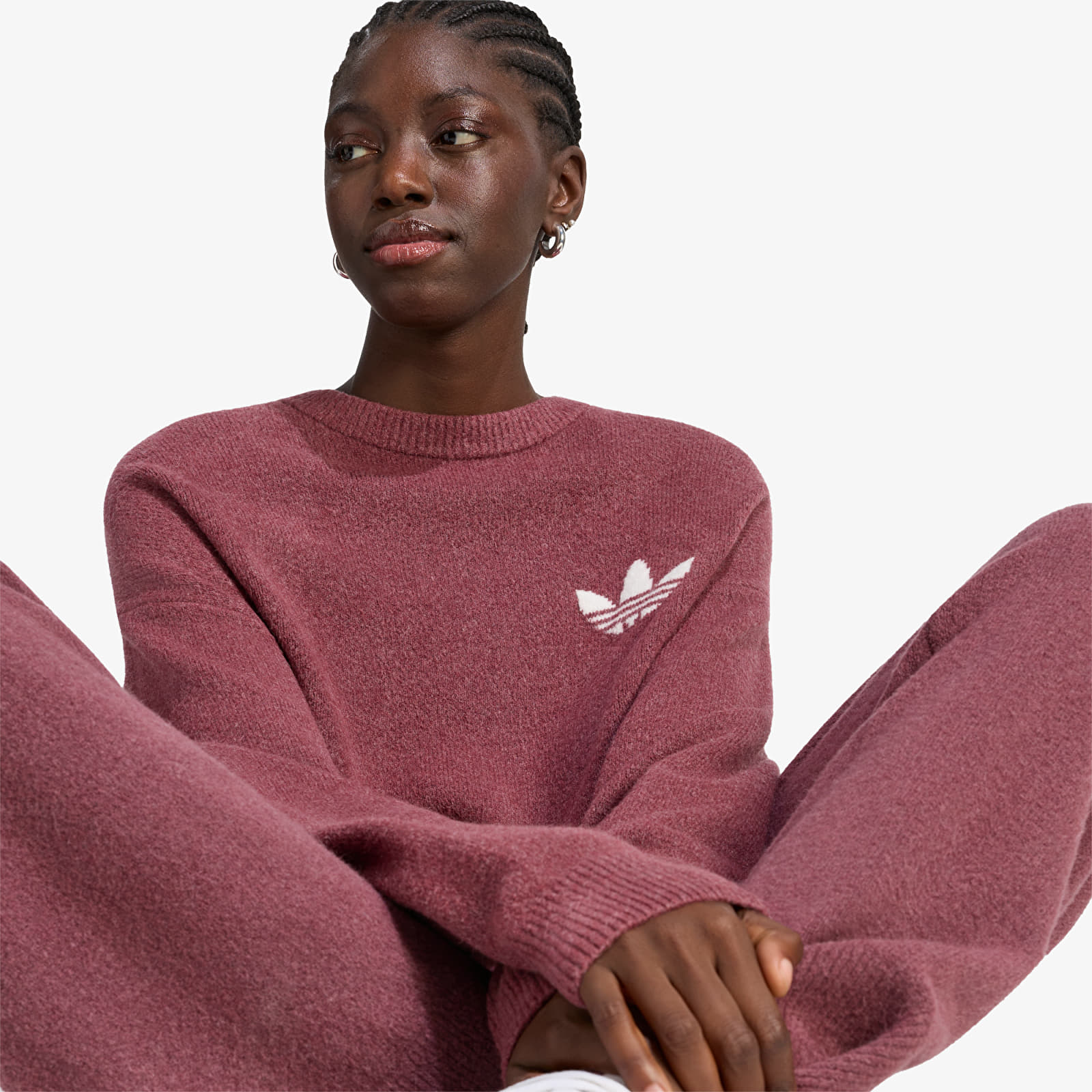 Pulovere pentru femei adidas Originals Athl Dept Knitted Sweater Quiet Crimson