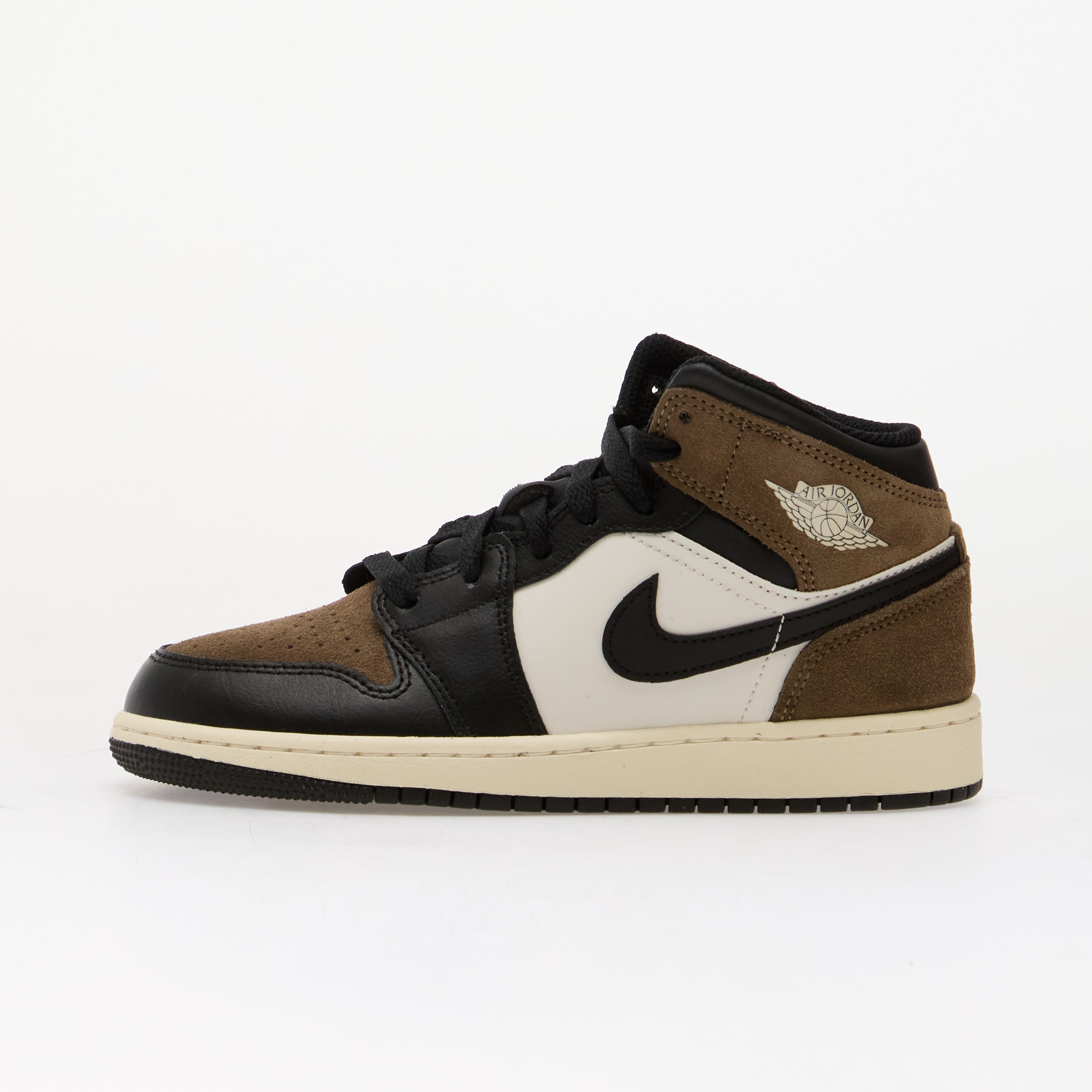 Air Jordan 1 Mid Kids Black/ Phantom-Palomino-University Red 5.5Y