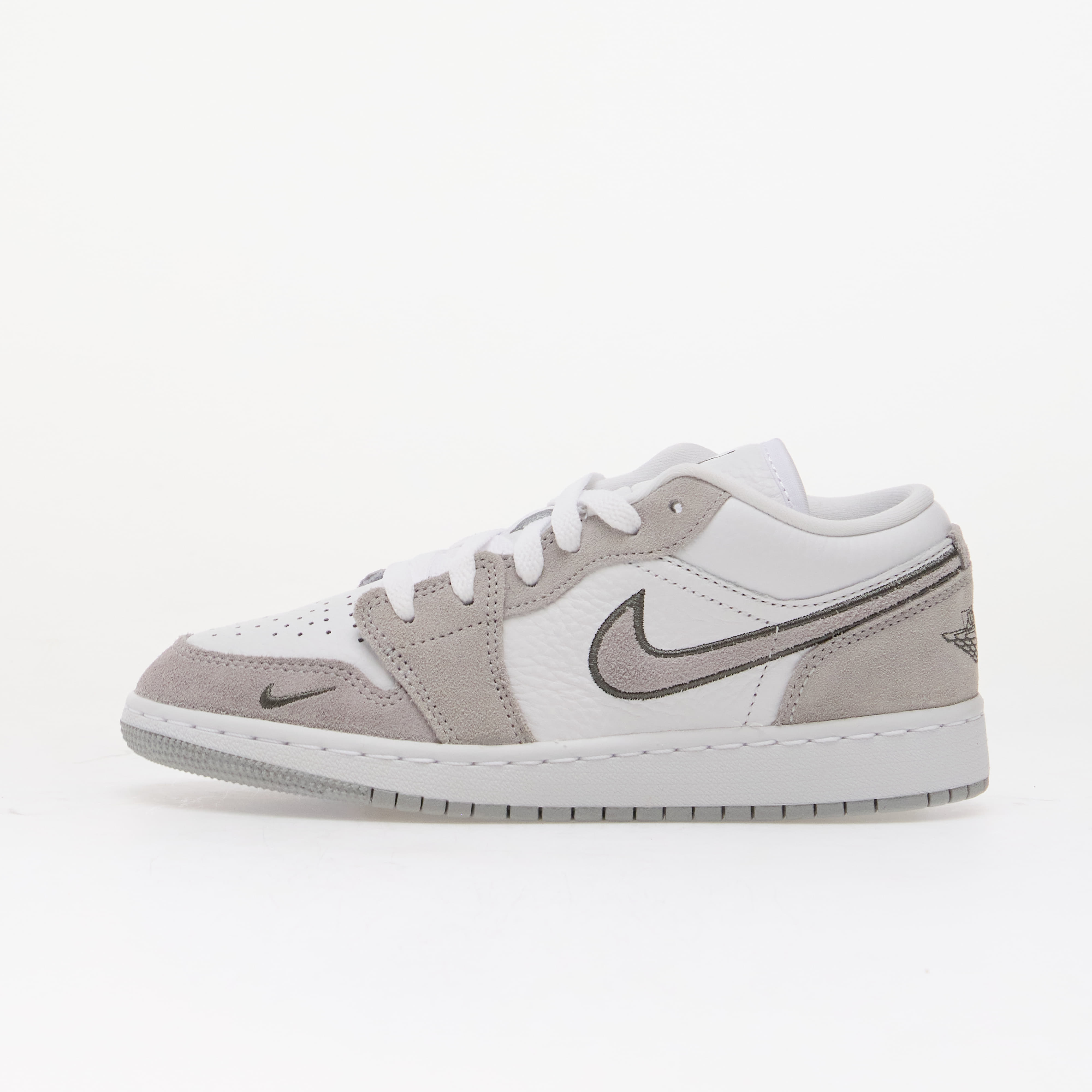 Air Jordan 1 Low SE Kids White/ Wolf Grey-Iron Grey 3.5Y