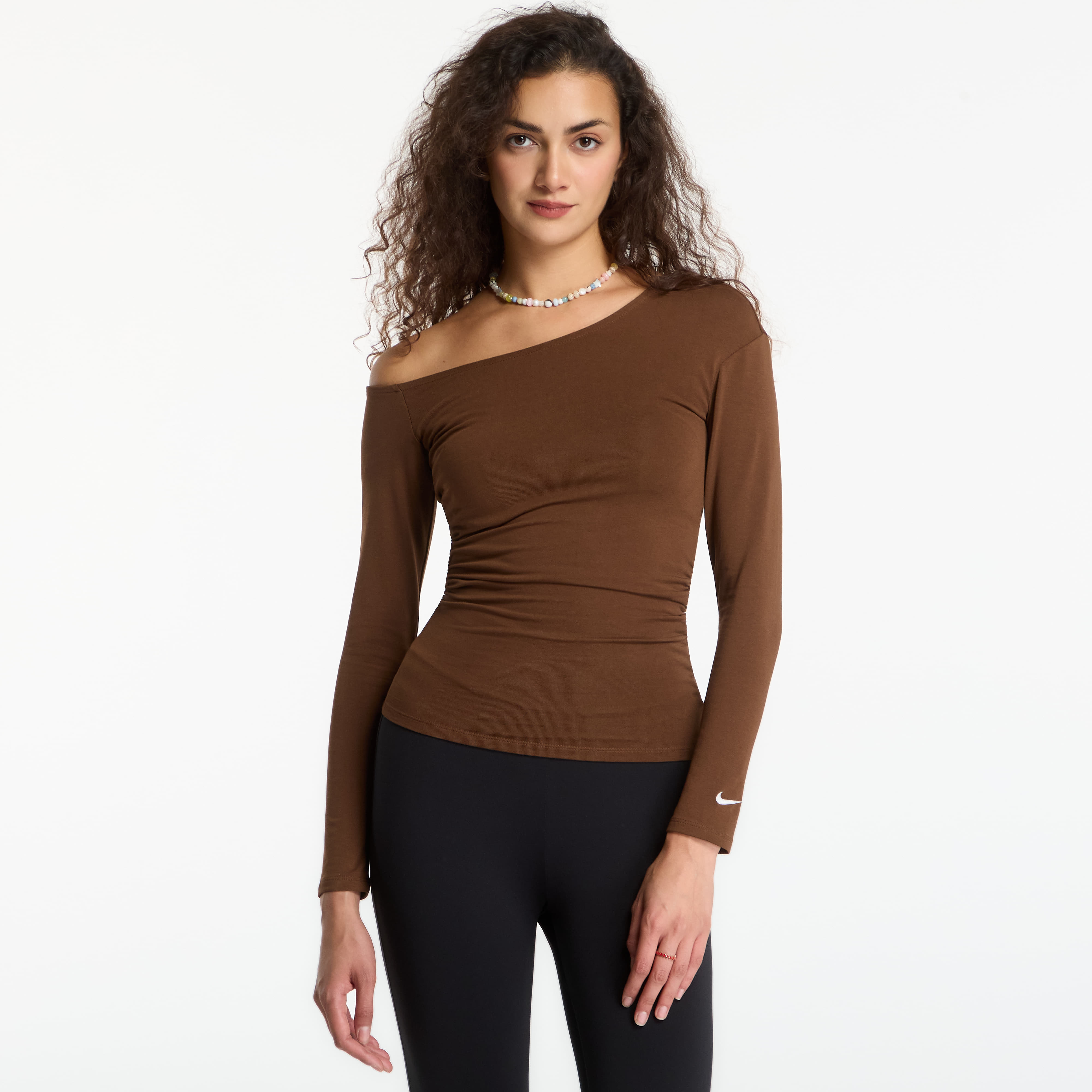 Тениска Nike Sportswear Tight Off-Shoulder Long-Sleeve Top Cacao Wow/ Sail S