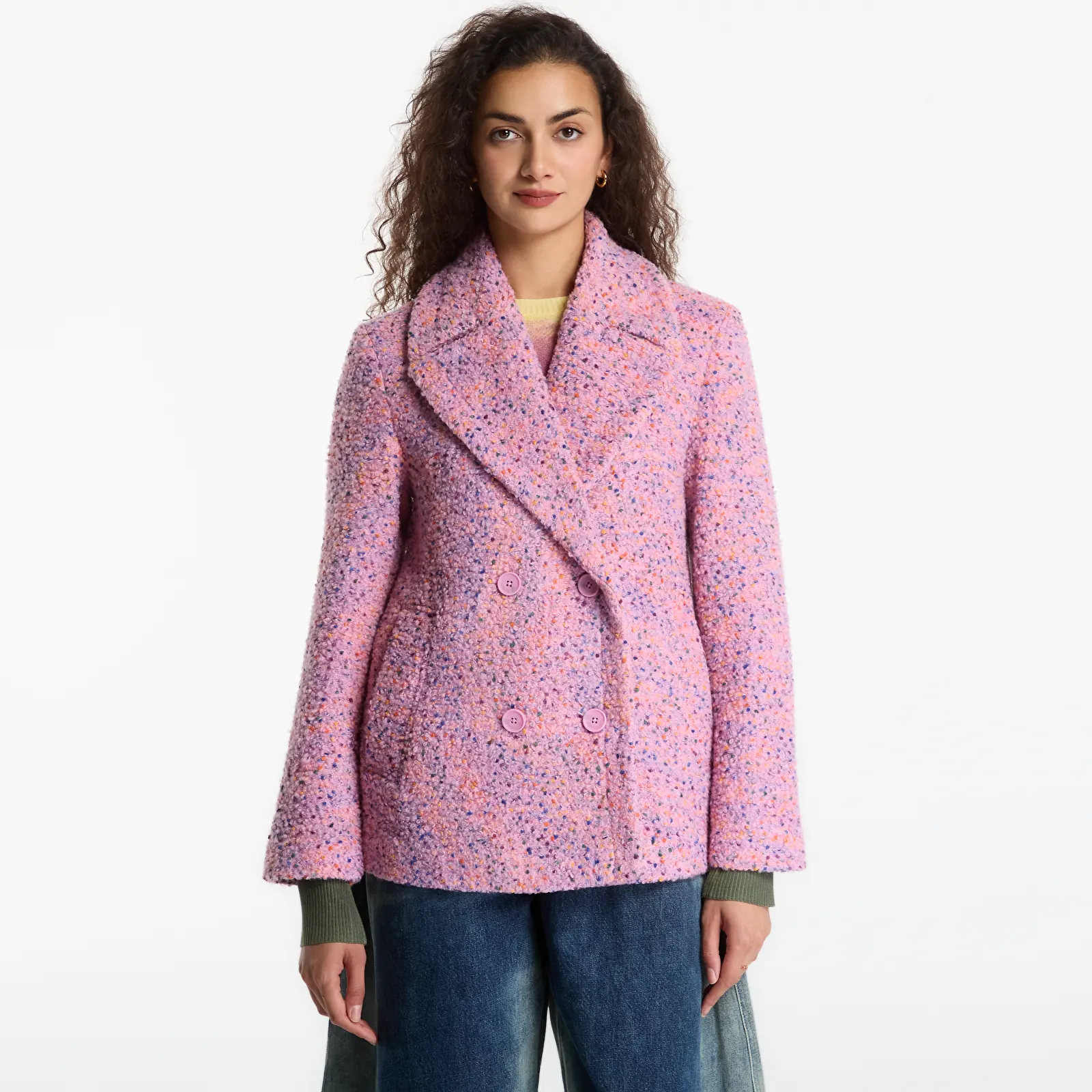 Coats Desigual Bottone Pink Stick