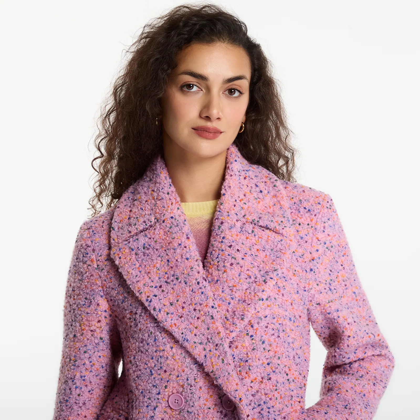 Coats Desigual Bottone Pink Stick
