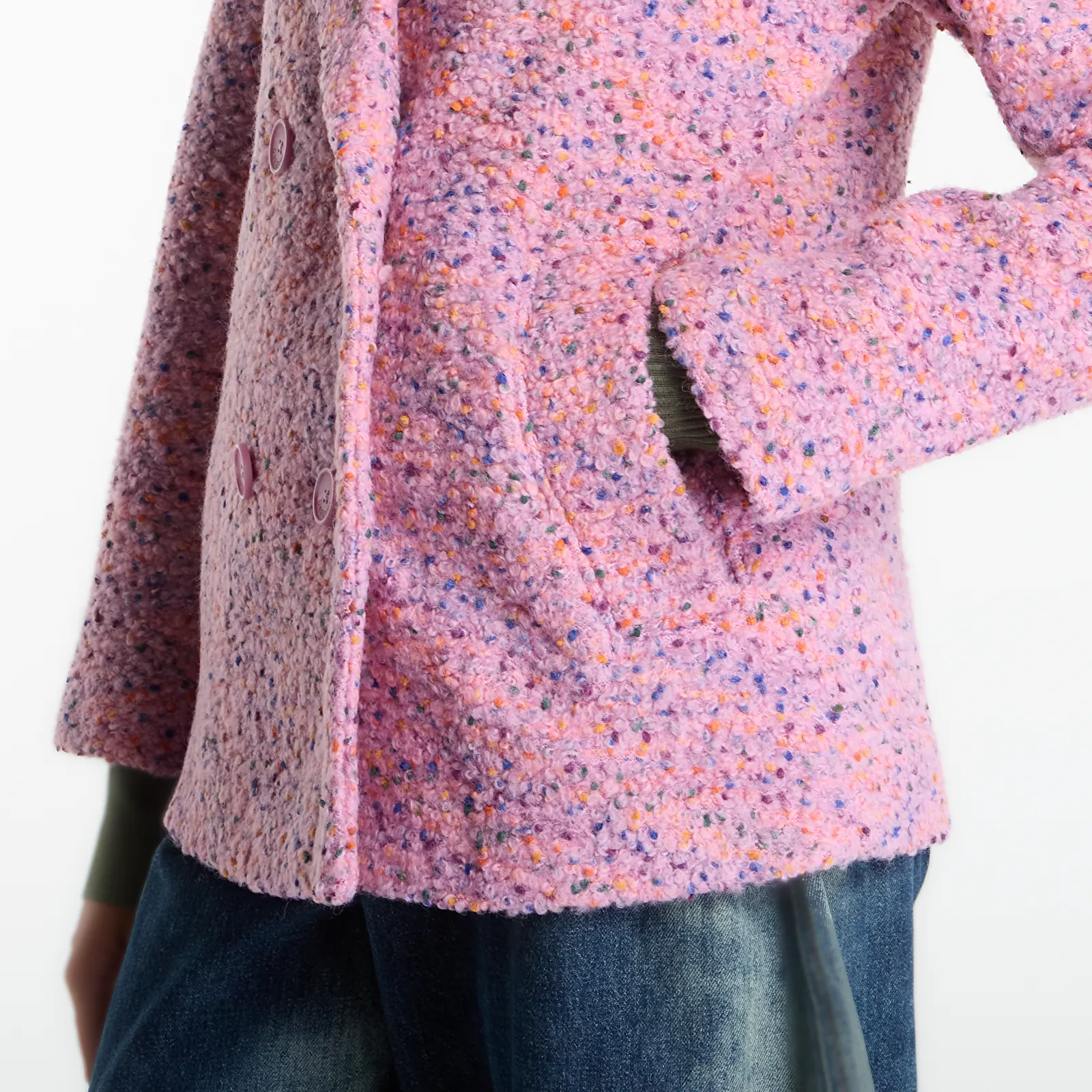 Coats Desigual Bottone Pink Stick