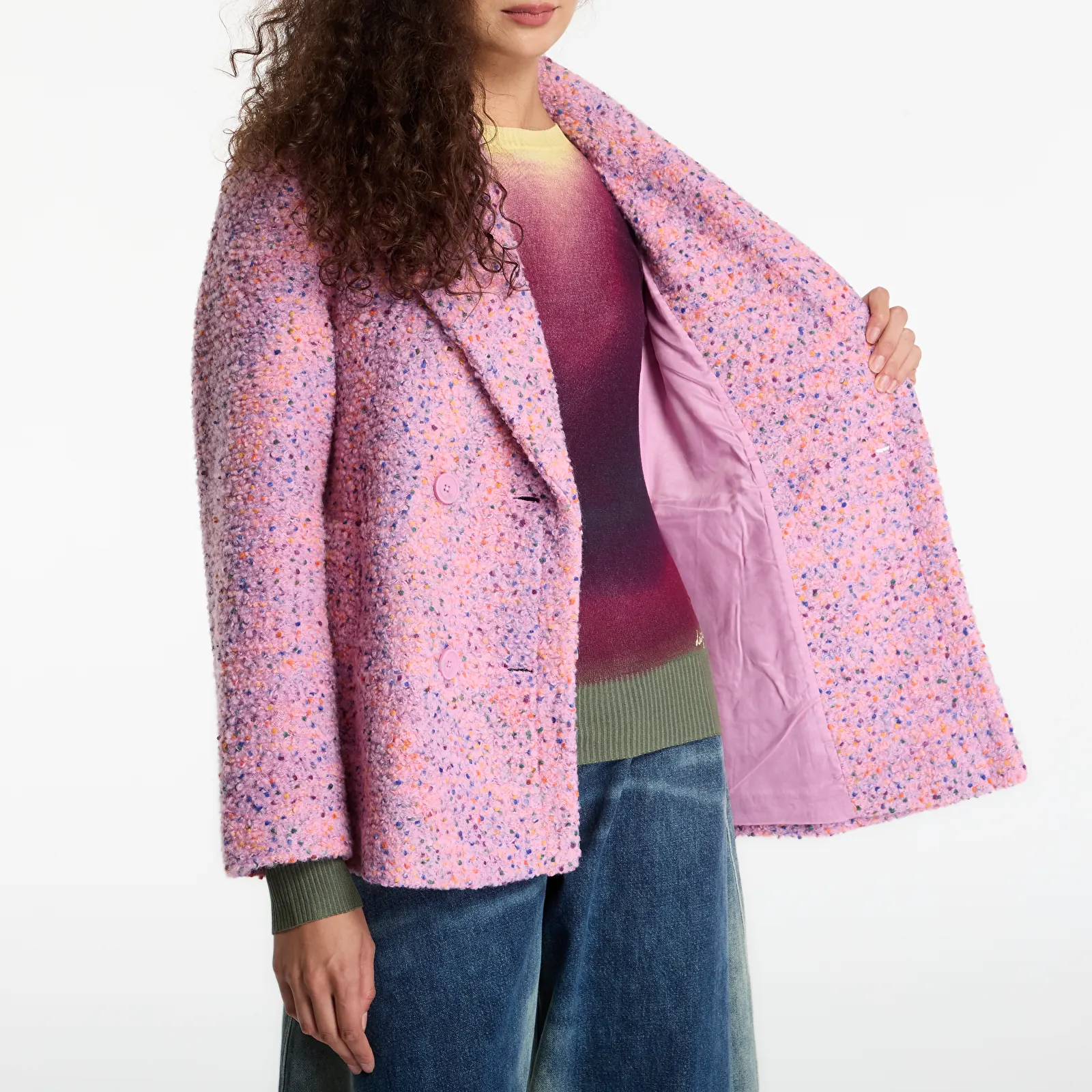Coats Desigual Bottone Pink Stick