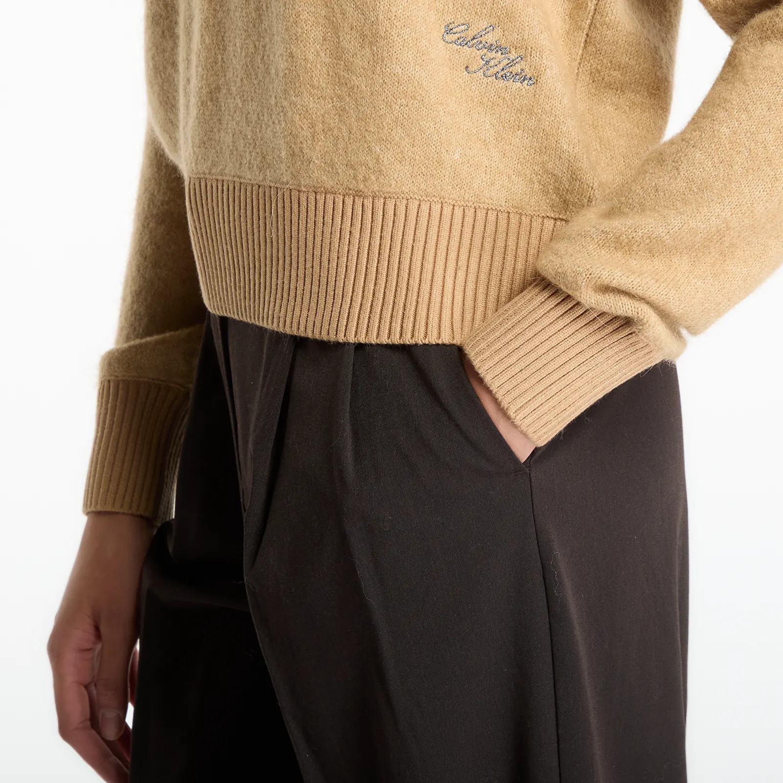 Светри і джемпери Calvin Klein Jeans Alpaca Blend Polo Champagne Toast