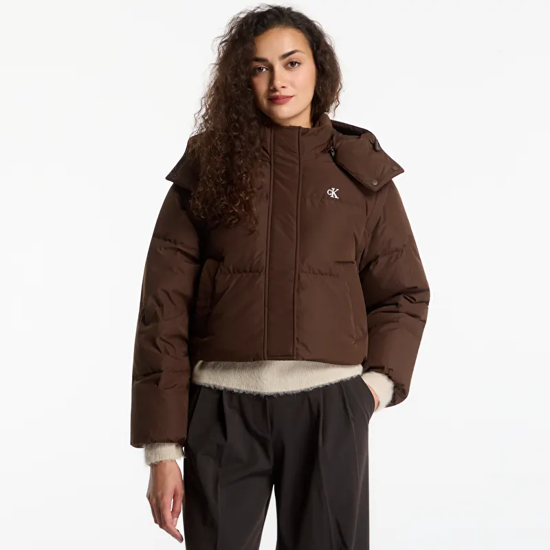 Dzseki Calvin Klein Jeans Matte Detachable Slv Short Down Brown Cork