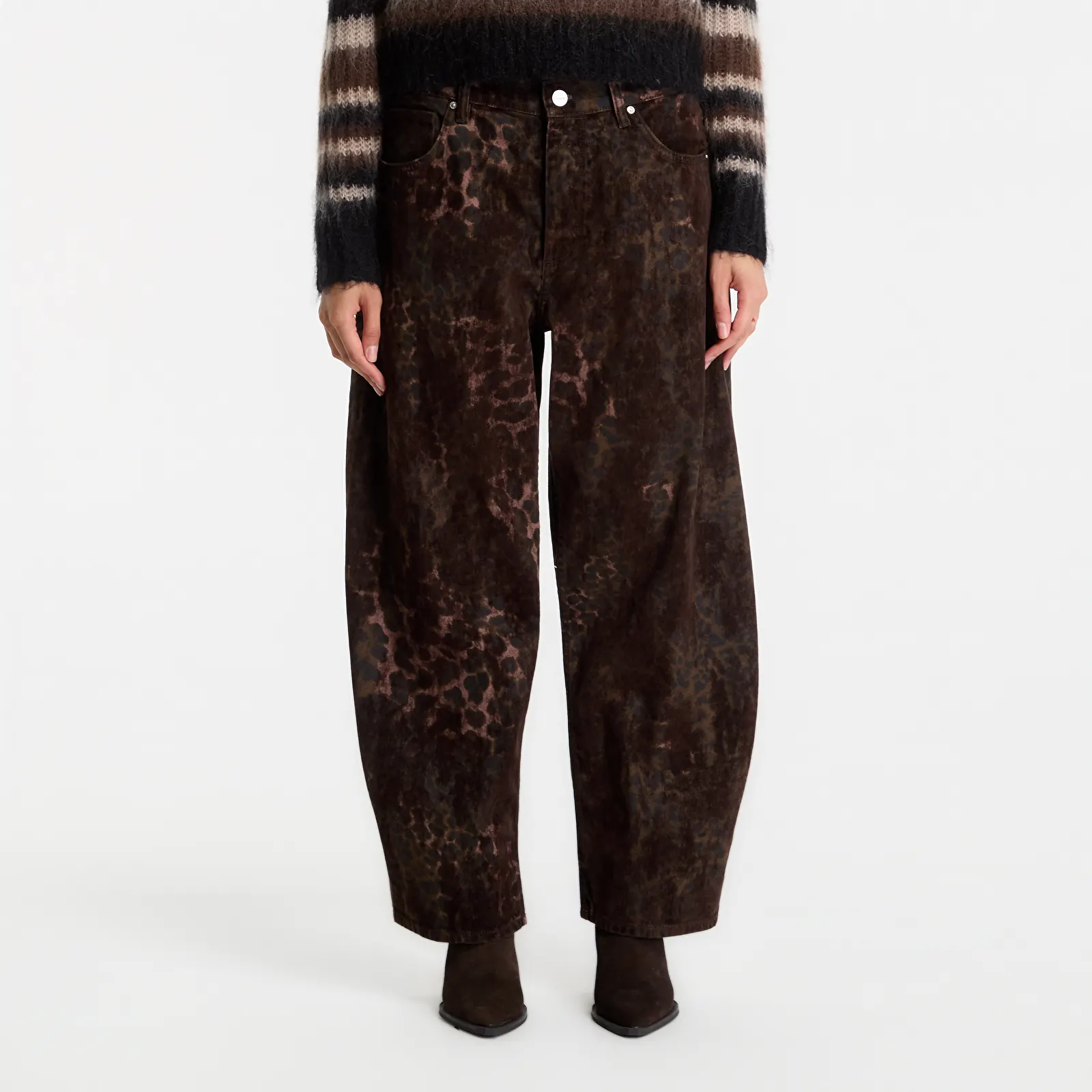 Джинсы AllSaints Sadie Barrel Jean Leppo Brown