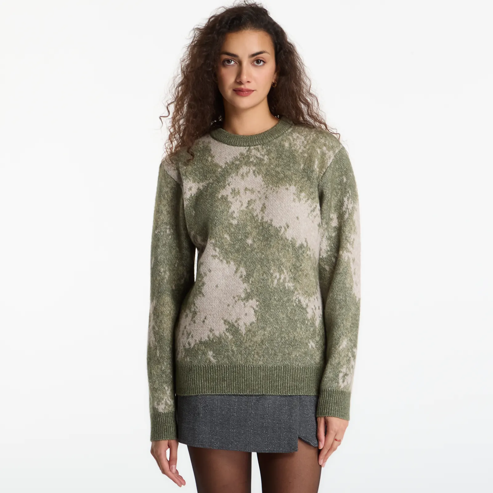 Pullover GUESS Nevil Cn Abstract Jacquard Sweater Abstract Jacquard Green