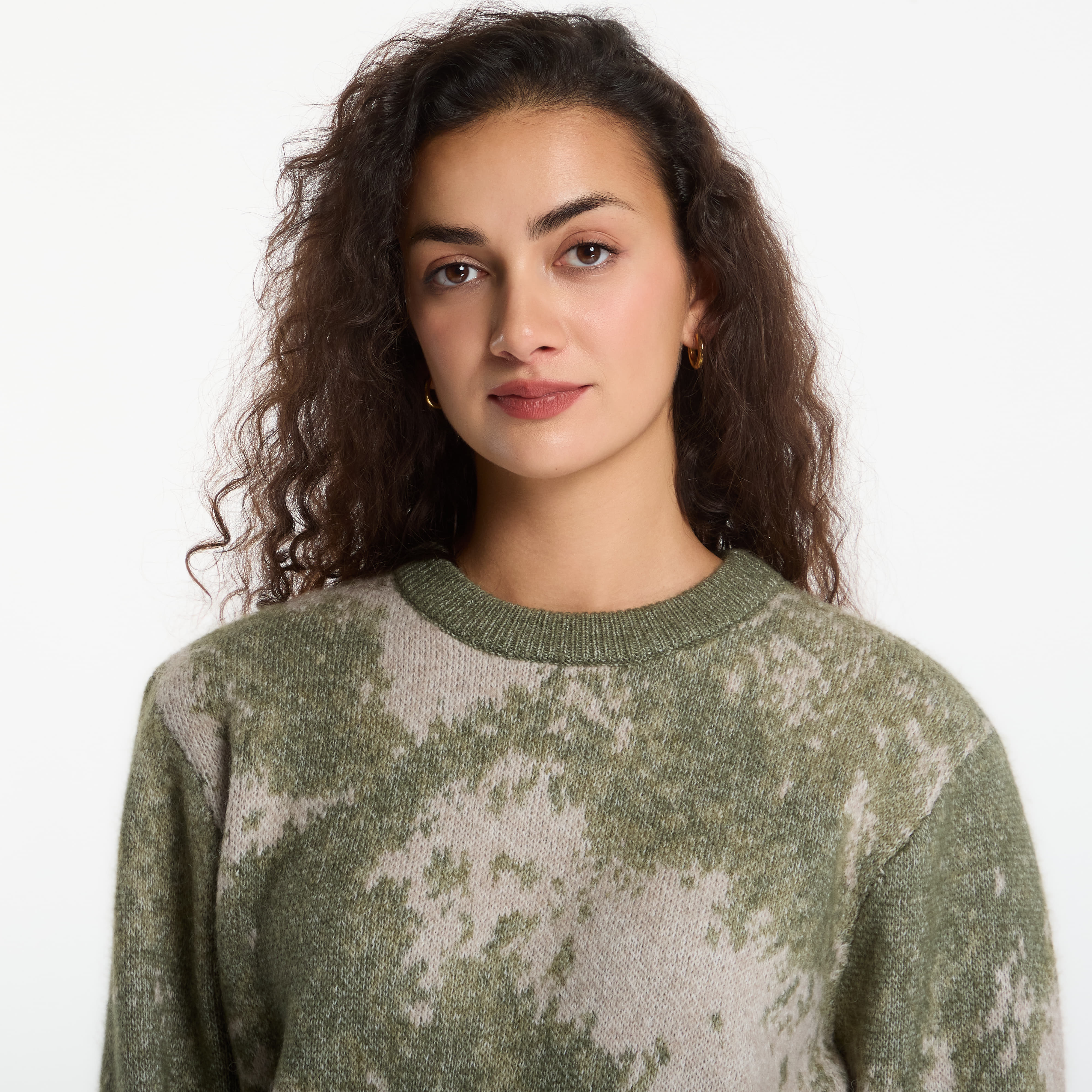 Πουλόβερ GUESS Nevil Cn Abstract Jacquard Sweater Abstract Jacquard Green L