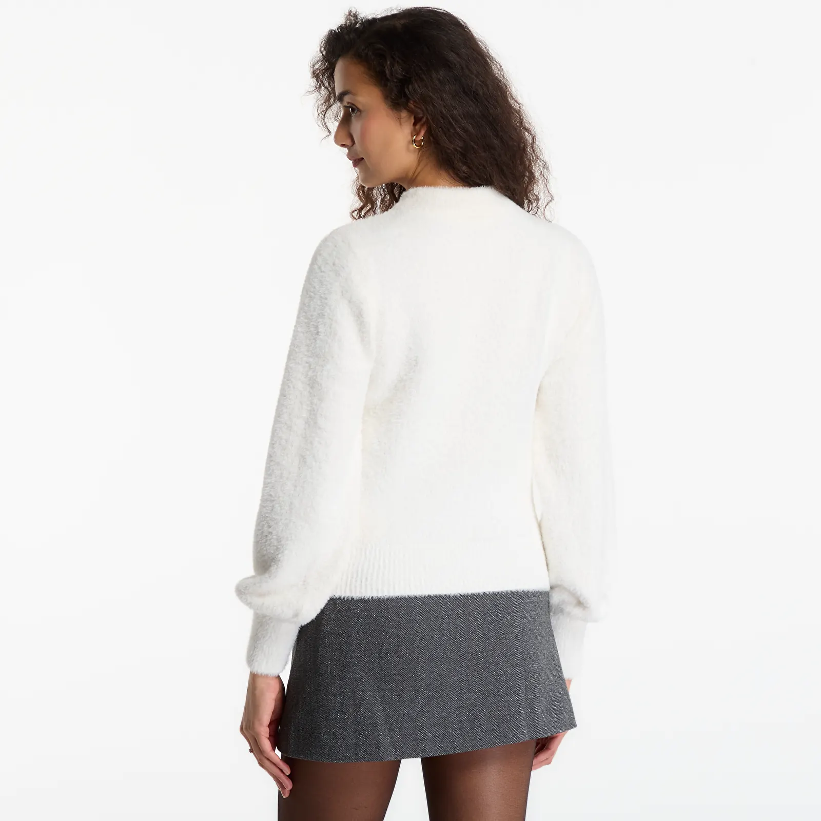 Puloveri GUESS Ls Chocker Jaycee Sweater Cream White