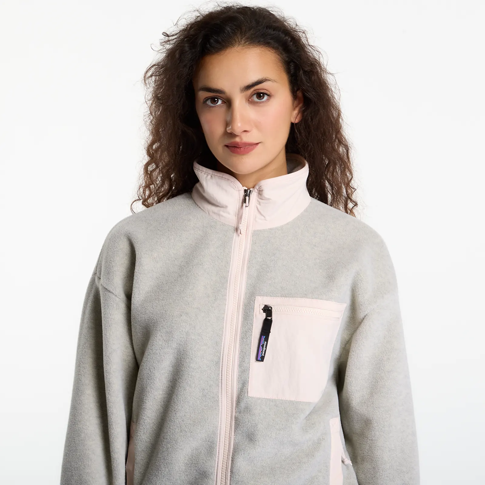 Дамски якета Patagonia W's Synch Jacket Oatmeal Heather w/ Pink Frost