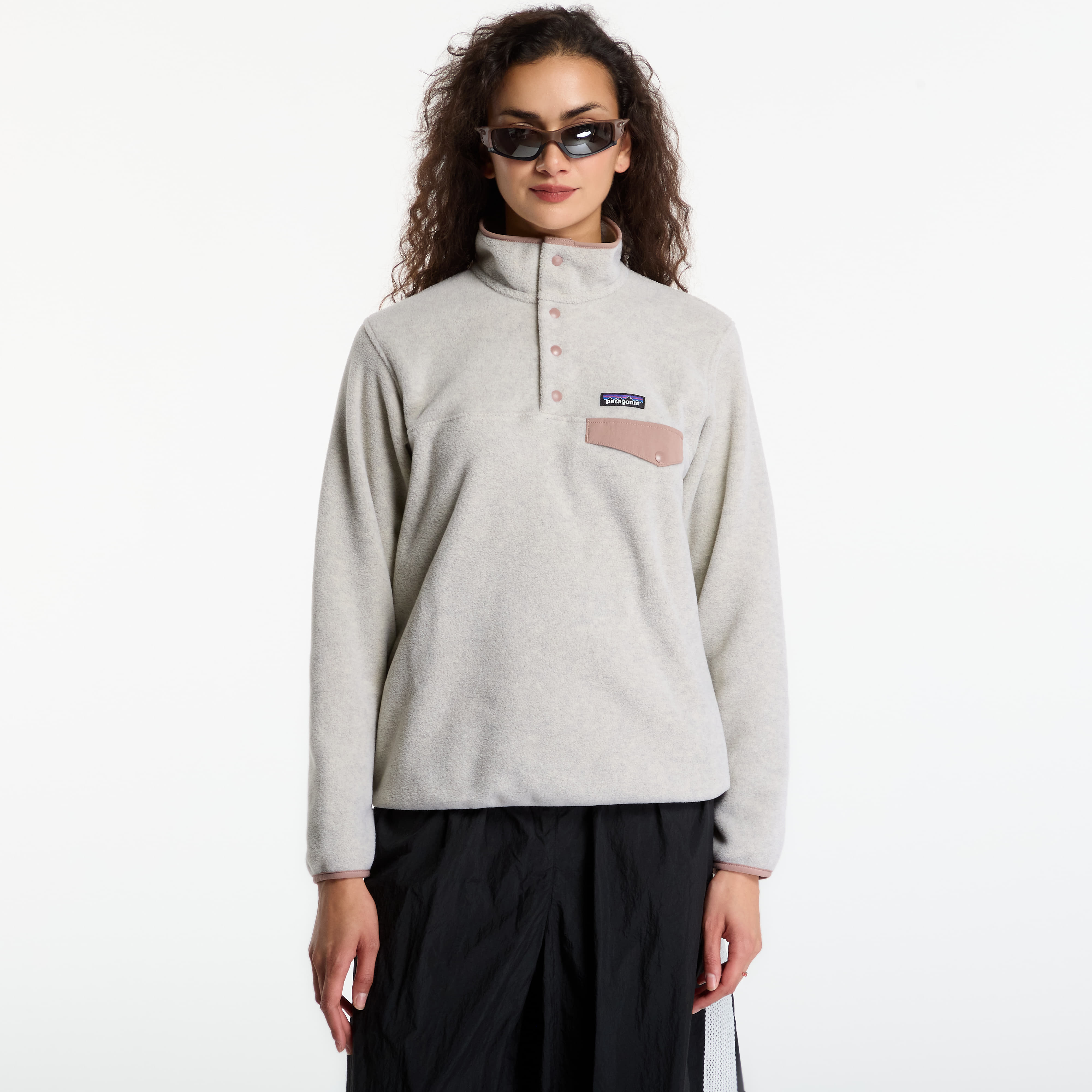 Суитшърт Patagonia W's LW Synch Snap-T P/O Oatmeal Heather w/ Moonrise Taupe S