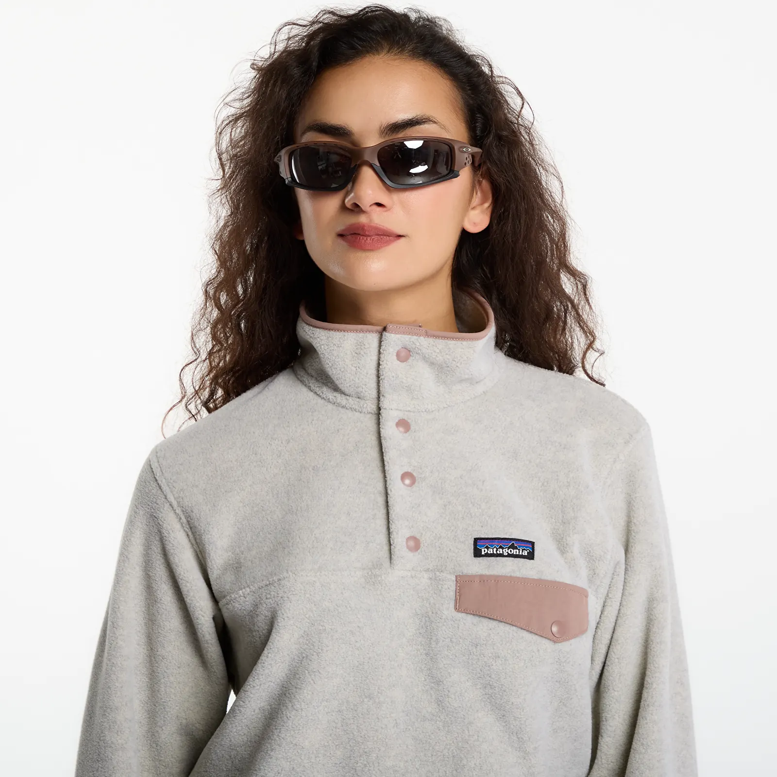 Dukserice Patagonia W's LW Synch Snap-T P/O Oatmeal Heather w/ Moonrise Taupe