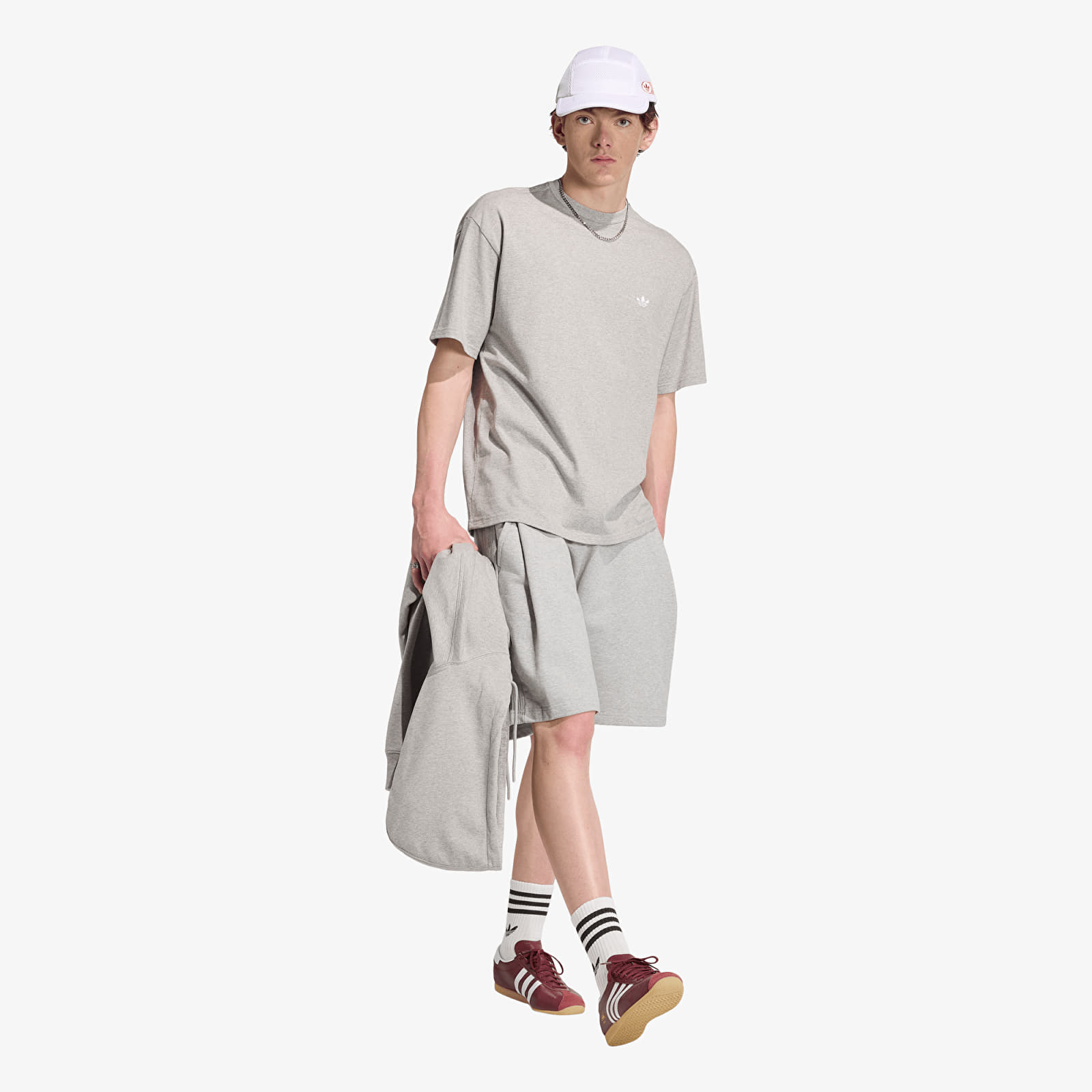 Men's T-shirts adidas Trefoil Essentials Loose Dropped Shoulder T-Shirt Medium Grey Heather
