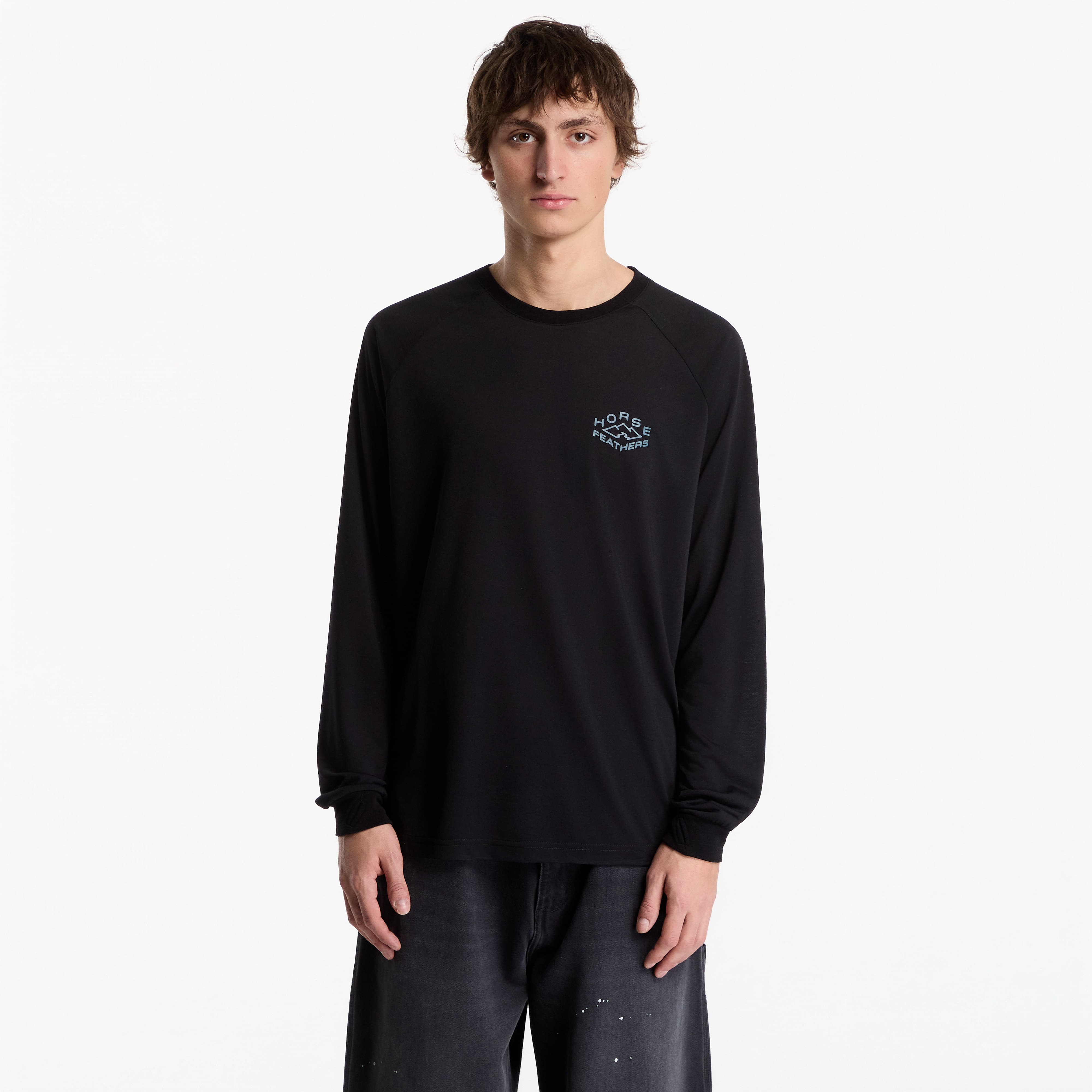 Тениска Horsefeathers Shank Ls T-Shirt Black XL