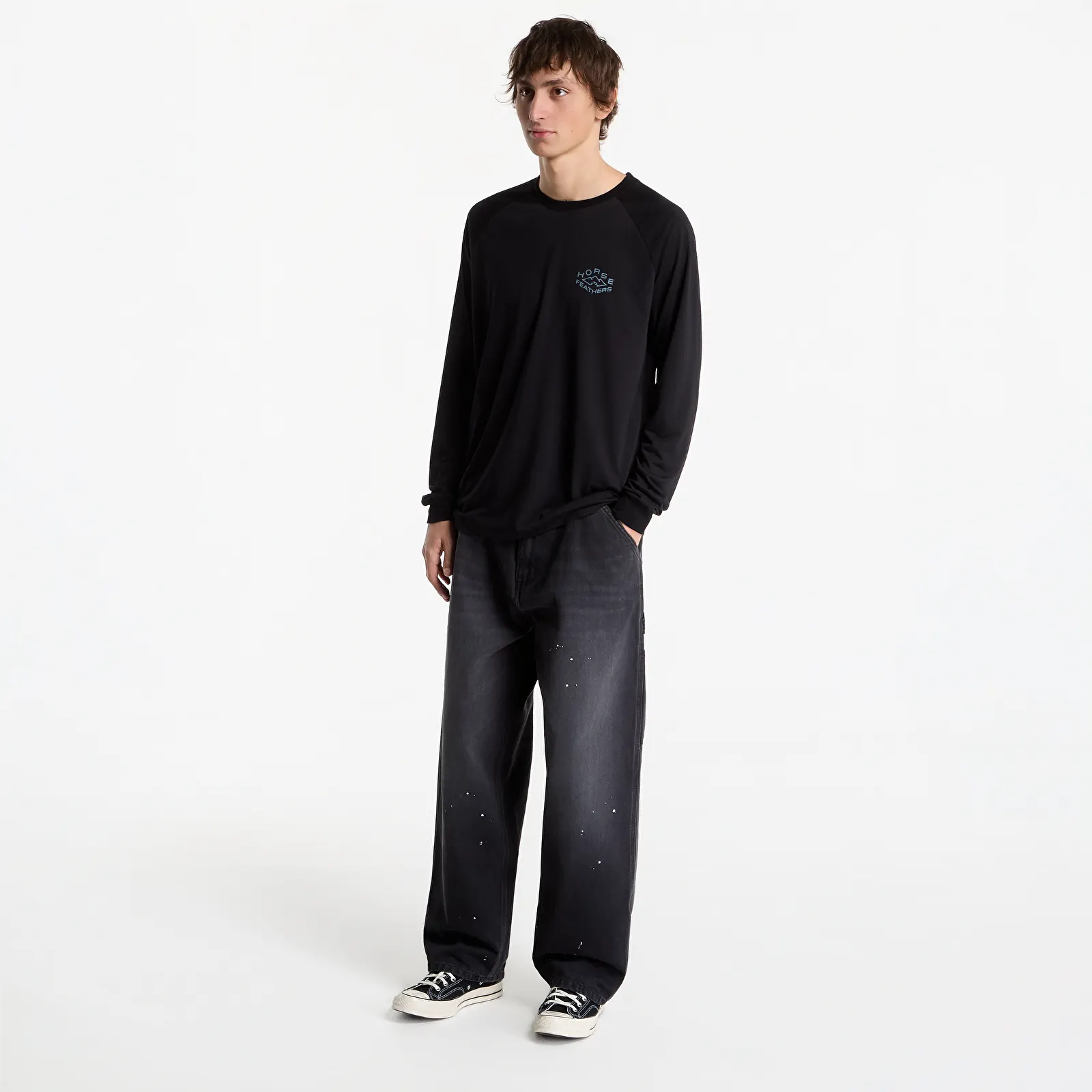 Heren T-shirts Horsefeathers Shank Ls T-Shirt Black