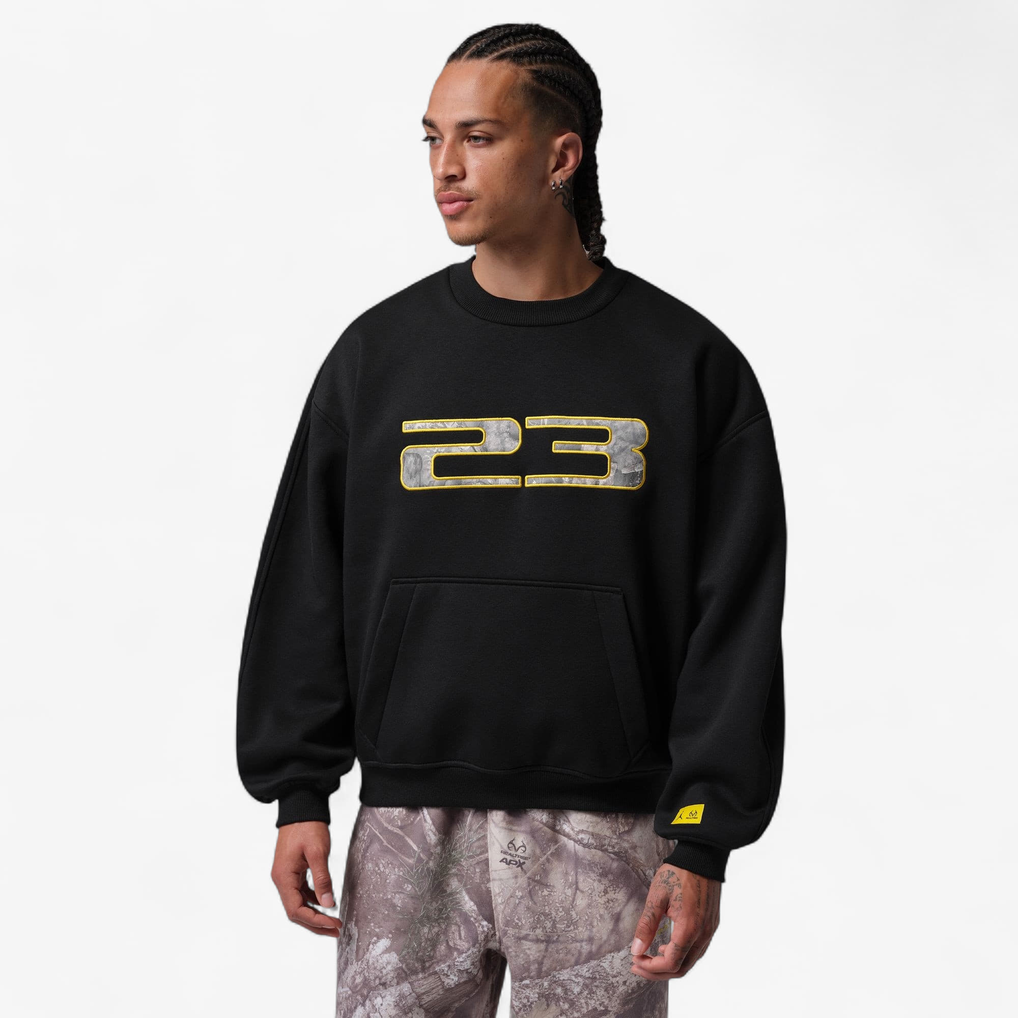 Суитшърт Jordan Brooklyn Realtree Crew-Neck Sweatshirt Black/ Bright Citron XXL