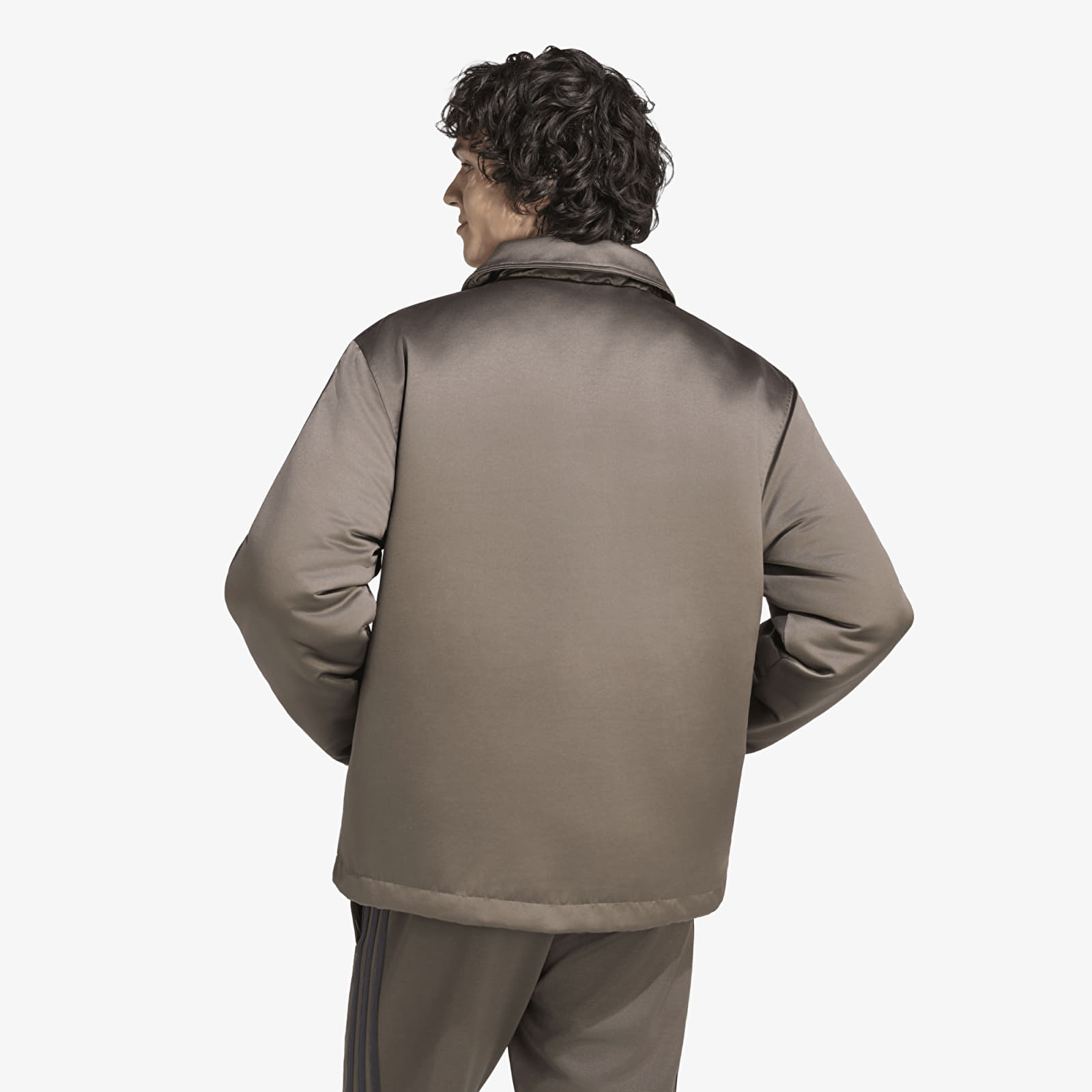 Pánské bundy adidas 3 Stripes Satin Padded Jacket Branch