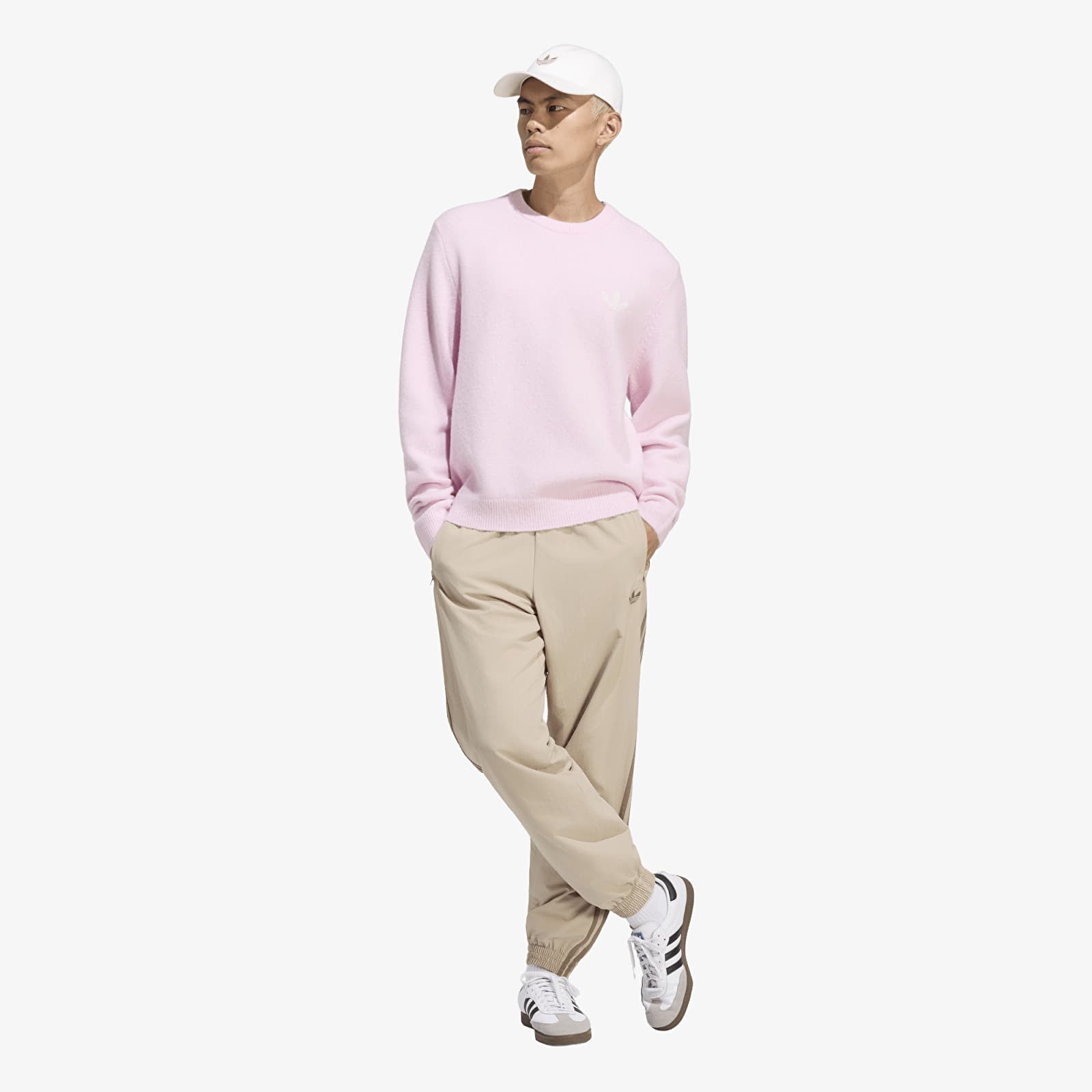 Herren Pullover adidas Trefoil Essentials Fully Knit Sweater Clear Pink