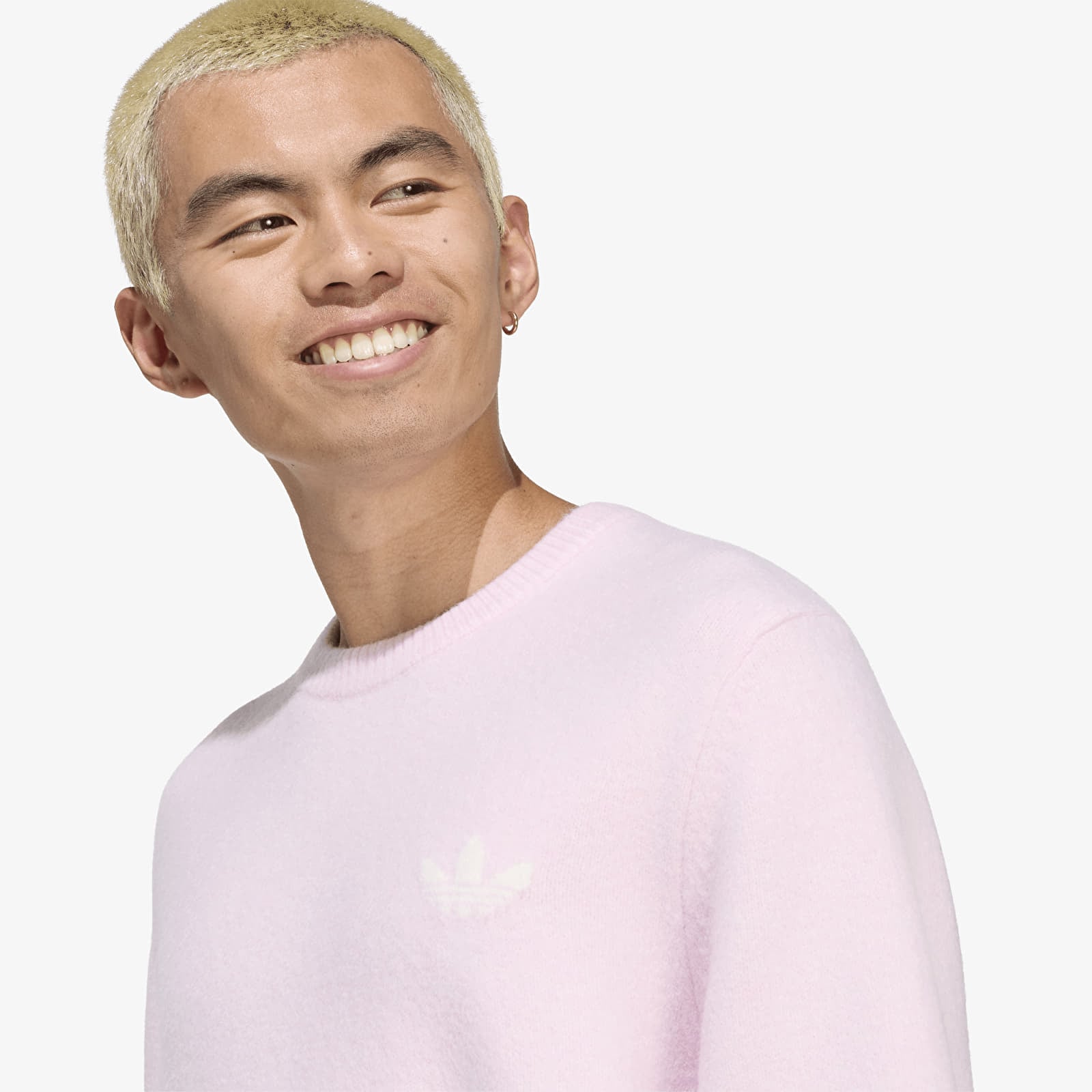 Herren Pullover adidas Trefoil Essentials Fully Knit Sweater Clear Pink