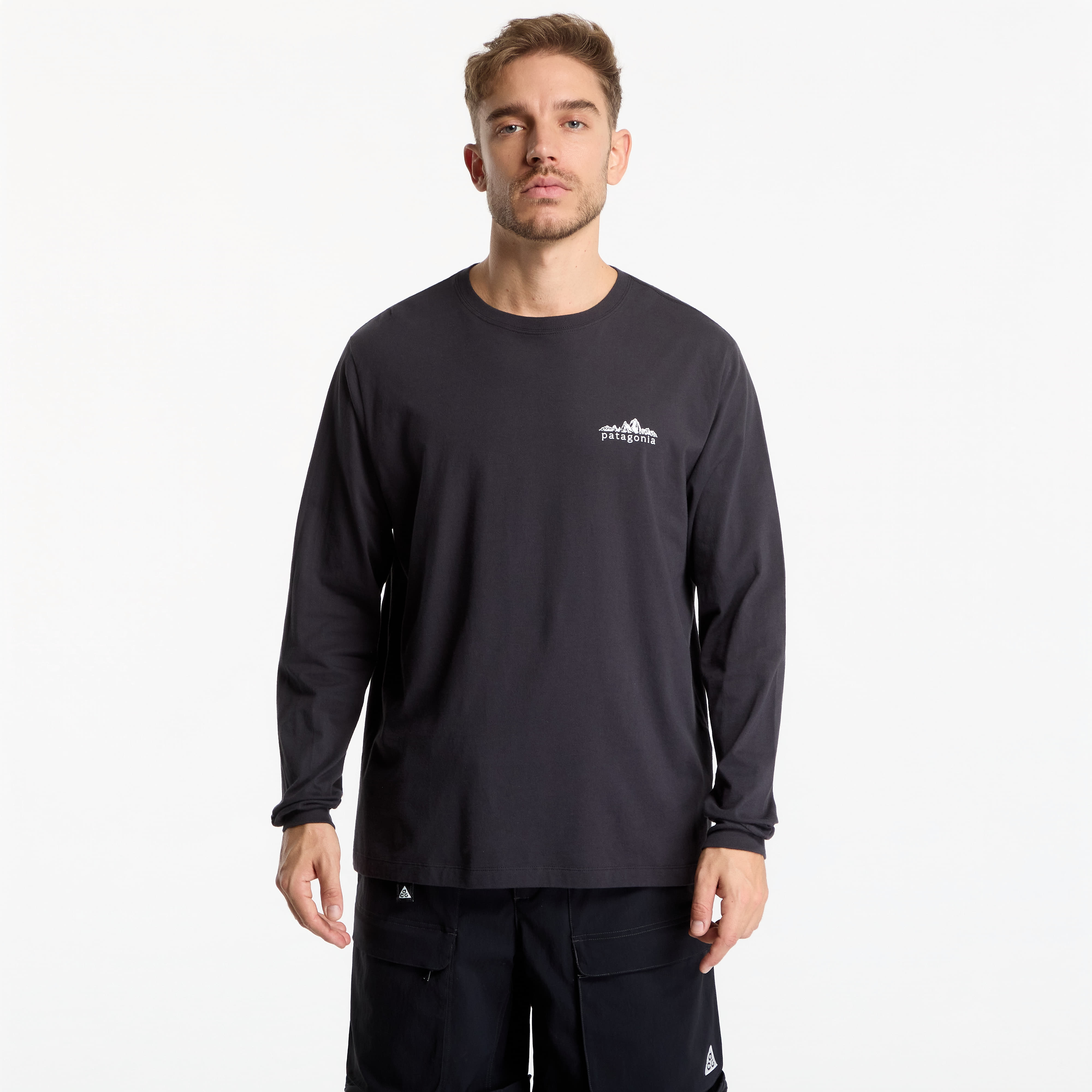 Тениска Patagonia L/S Fitz Roy Foothills T-Shirt Ink Black M