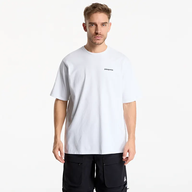 T-shirt Patagonia P-6 Logo Responsibili-Tee Fiber White