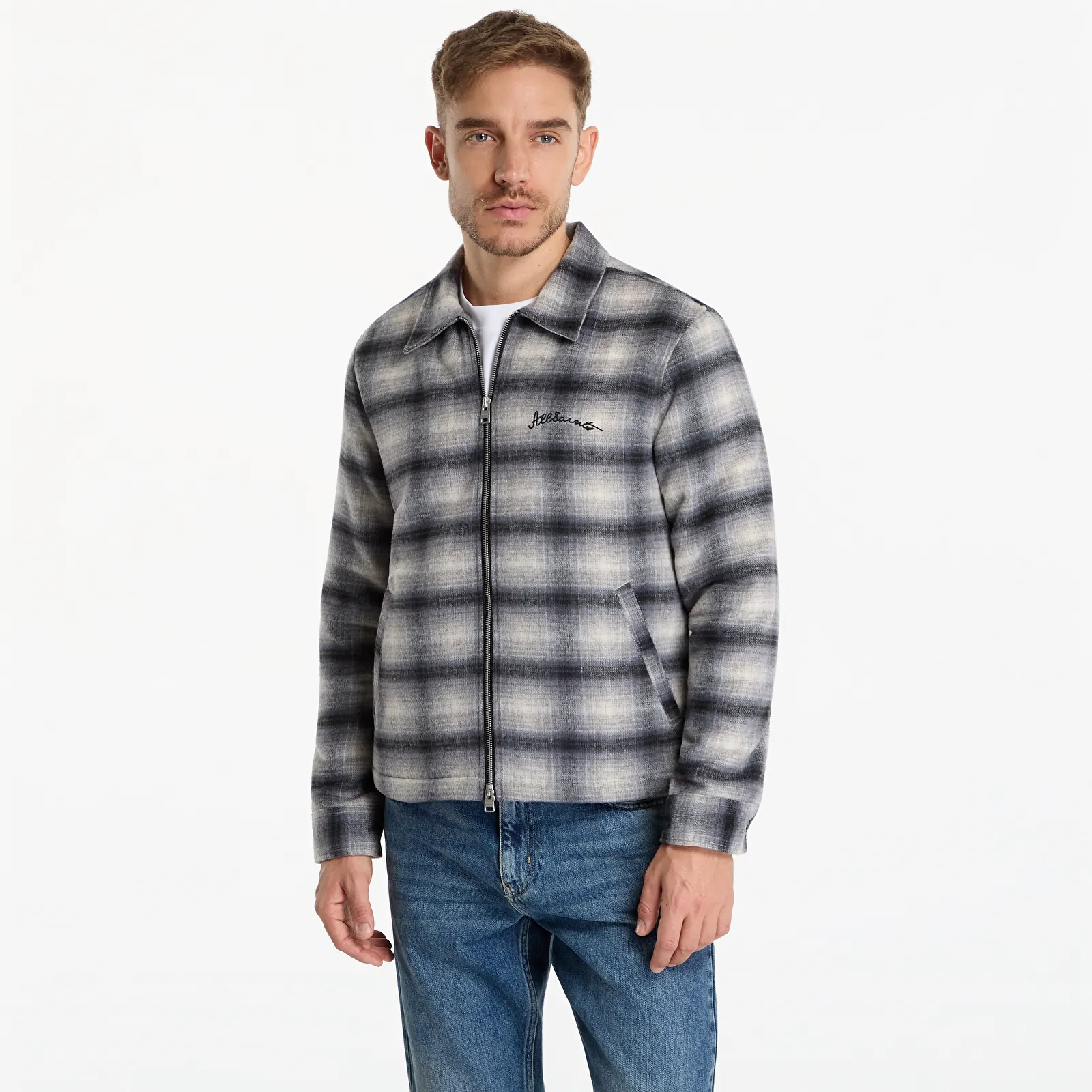 Jacken AllSaints Conduct Jacket Stone Grey