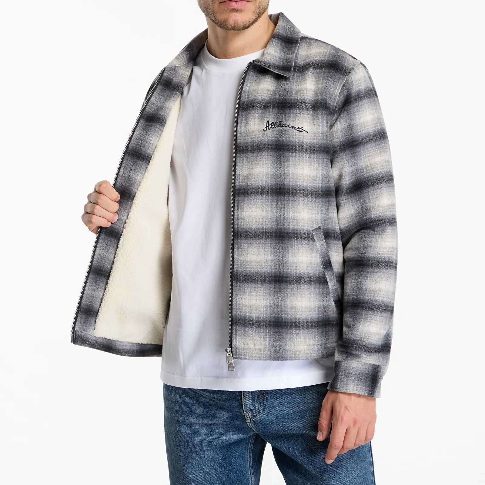 Jacken AllSaints Conduct Jacket Stone Grey