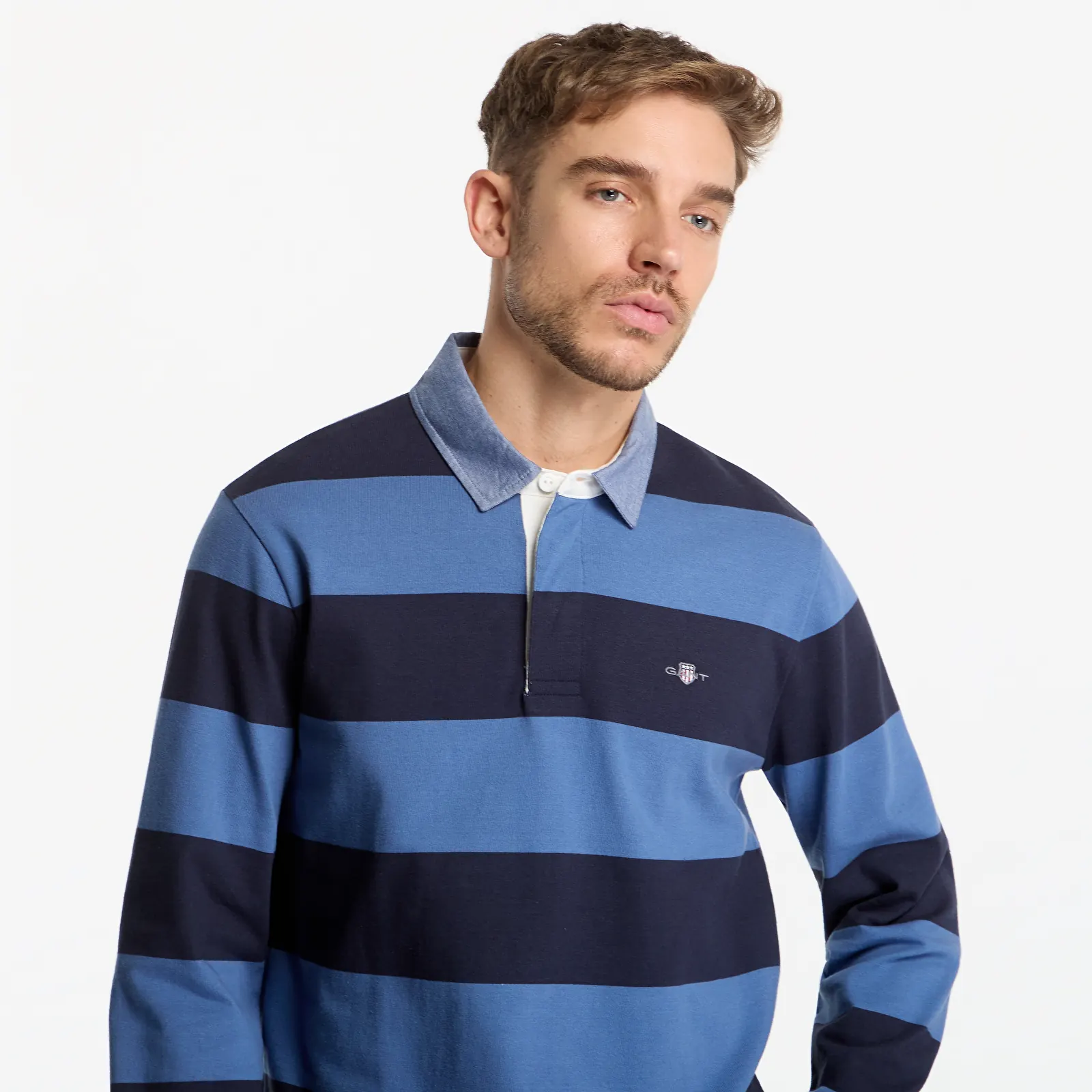 T-skjorter Gant Reg Chambray Stripe Heavy Rugger Luminary Blue