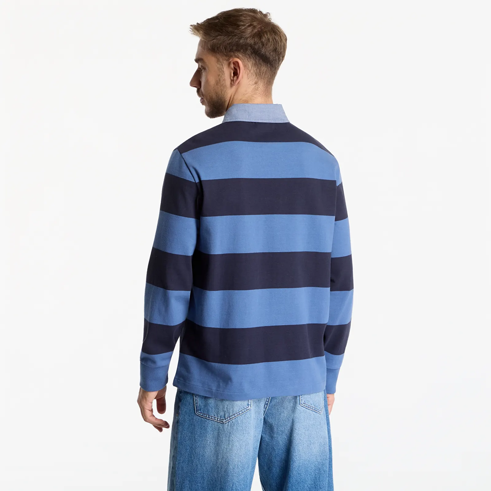 T-skjorter Gant Reg Chambray Stripe Heavy Rugger Luminary Blue