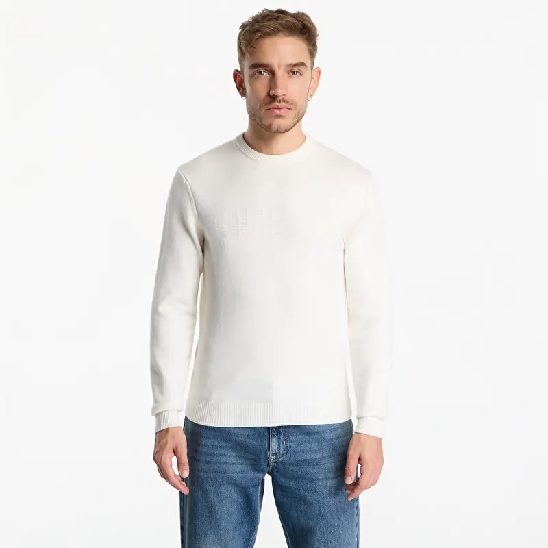 Džemperis Guess Jeans Noburo Cn Logo Reverse Ls Sweater Beige Linen