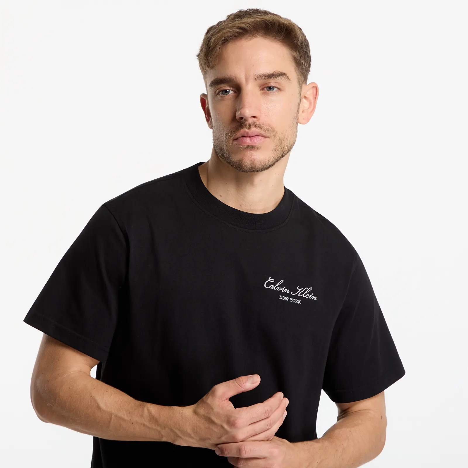 Trička Calvin Klein Jeans Ss Easy 20S Script Calvin Klein Black