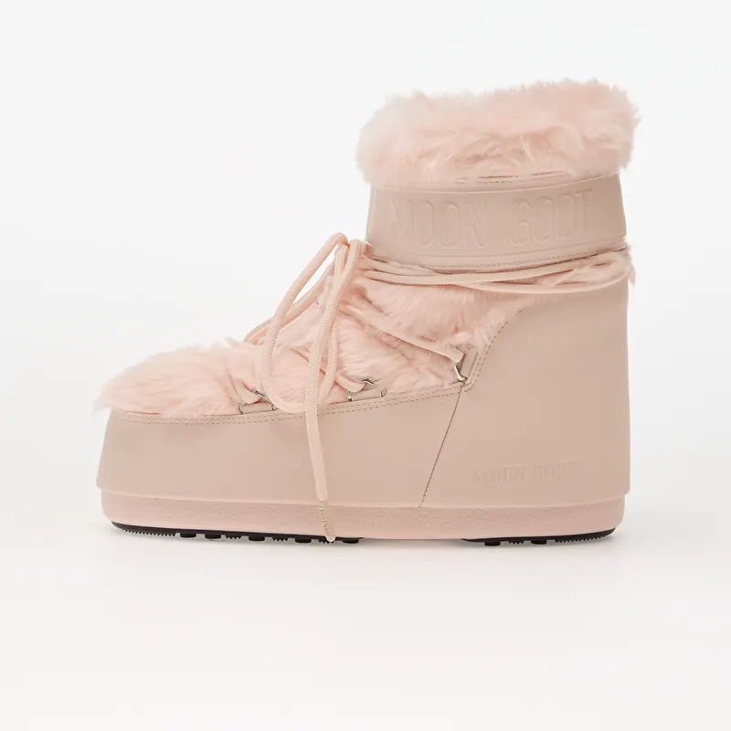 Moon Boot Icon Low Faux Fur Dusty Pink