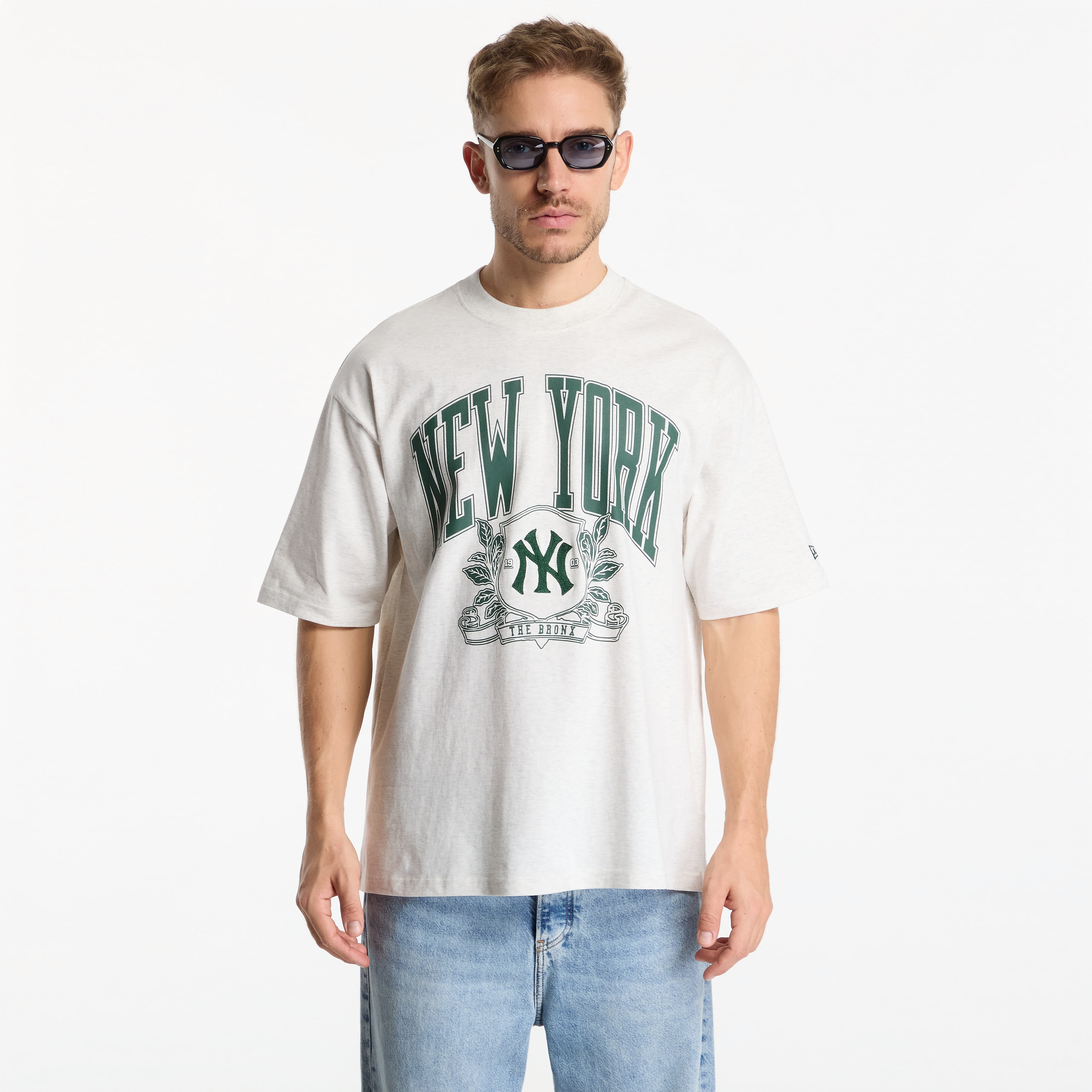 T-shirt New Era MLB Arch Graphic OS Tee New York Yankees UNISEX Eggshell M