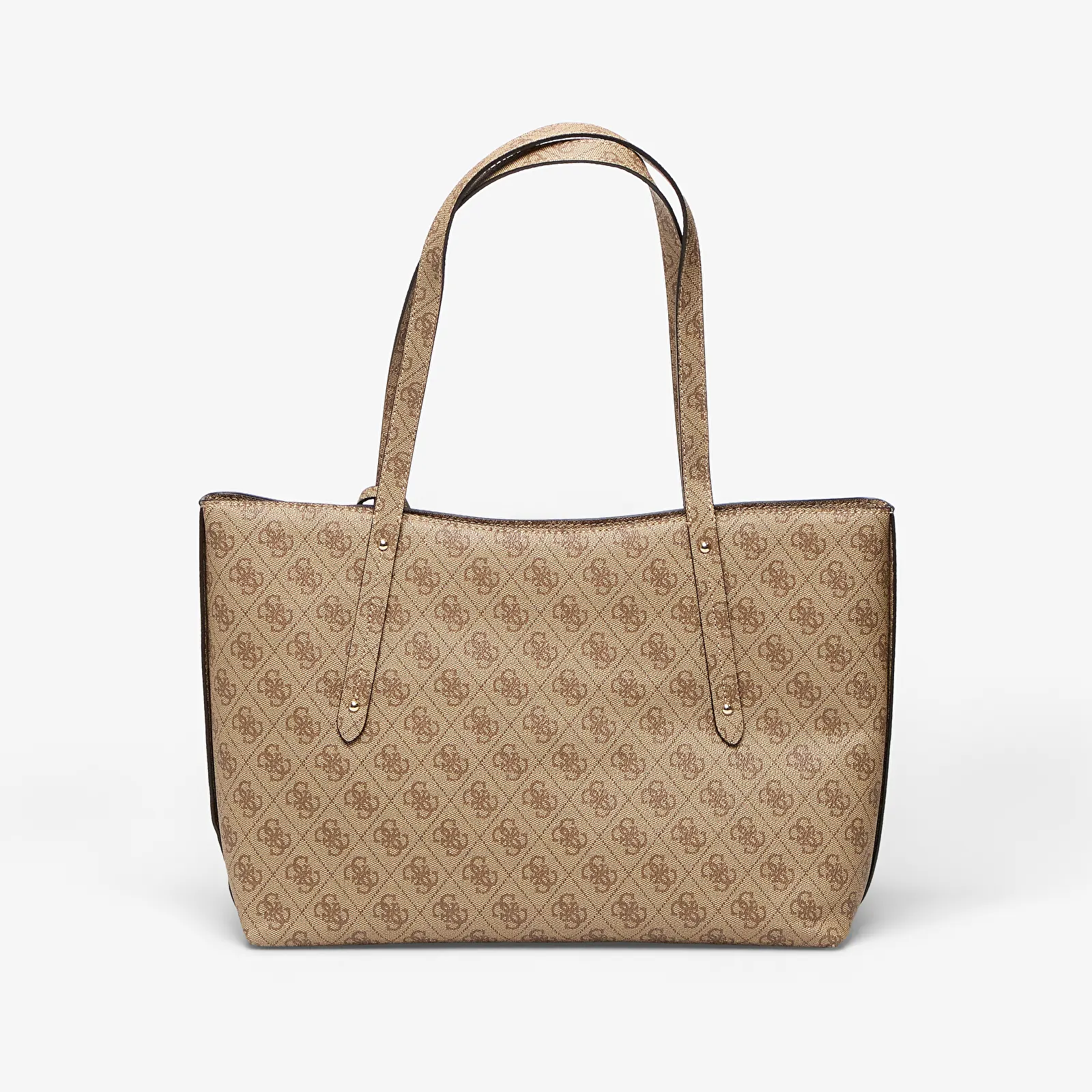 Kabelky Guess Brenton Top Zip Tote Latte Logo