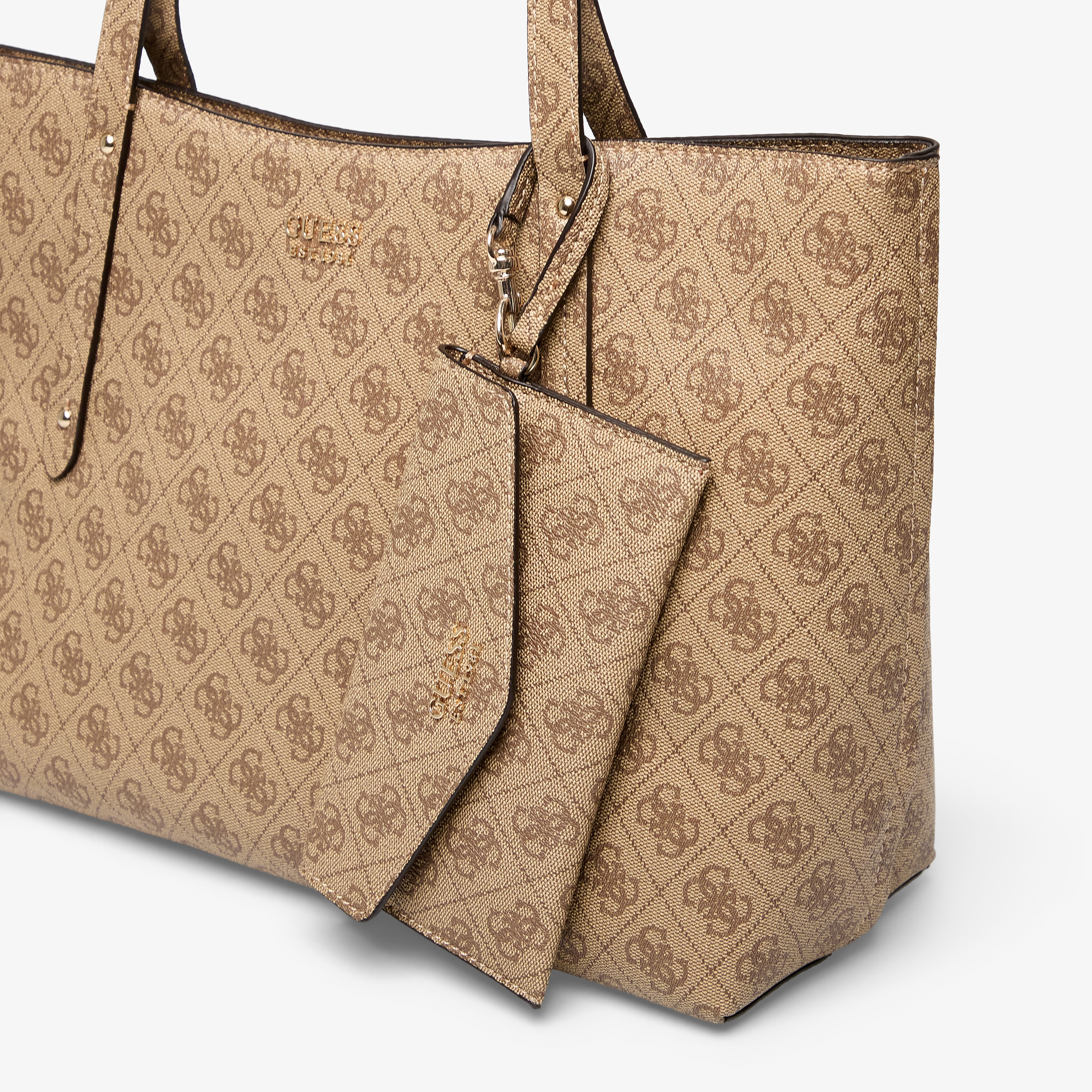 GUESS Guess Brenton Top Zip Tote Latte Logo Universal - 3