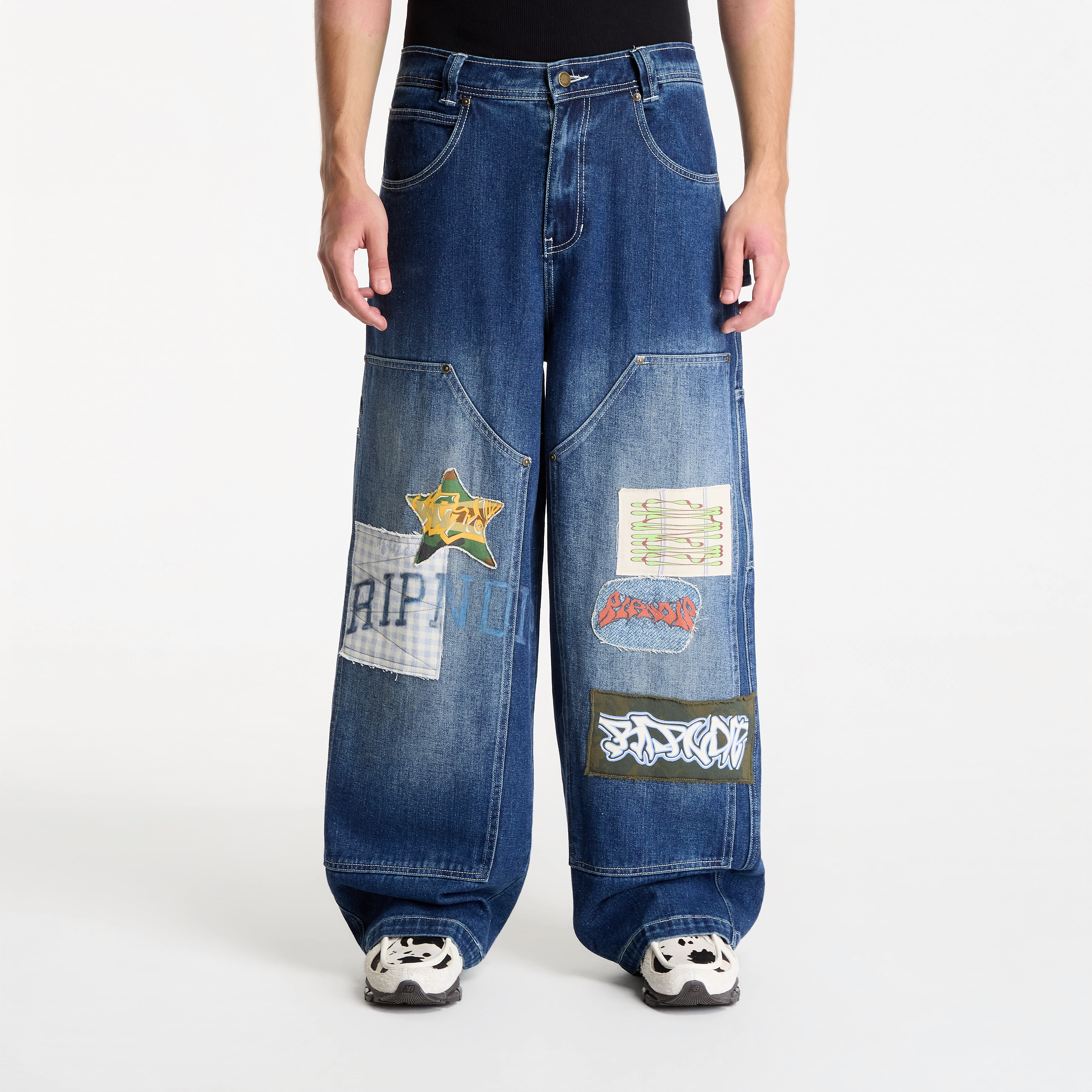 Дънки RIPNDIP Skyline Wide Fit Carpenter Pant Light Wash Denim XL