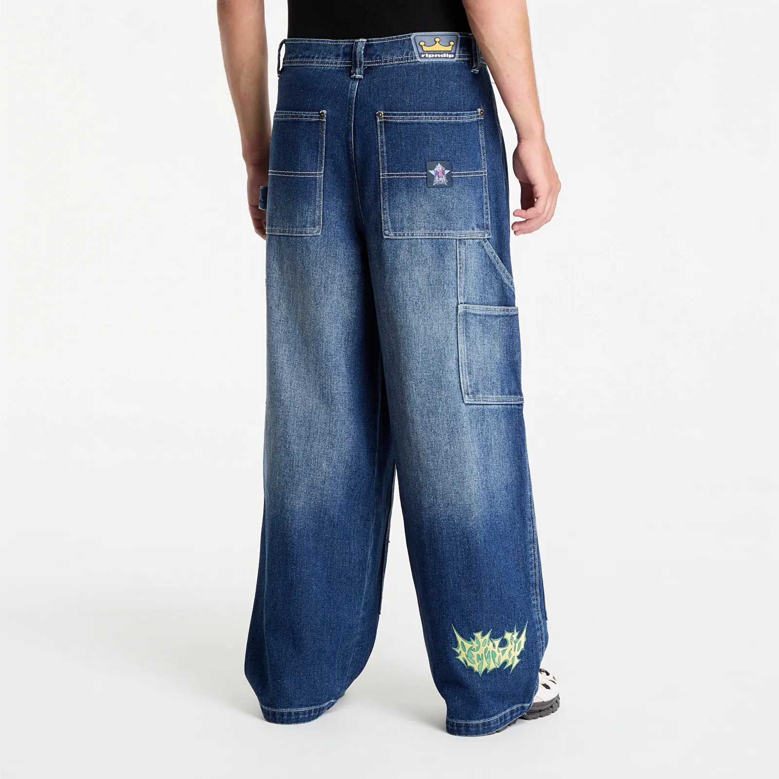 Men's jeans RIPNDIP Skyline Wide Fit Carpenter Pant Light Wash Denim
