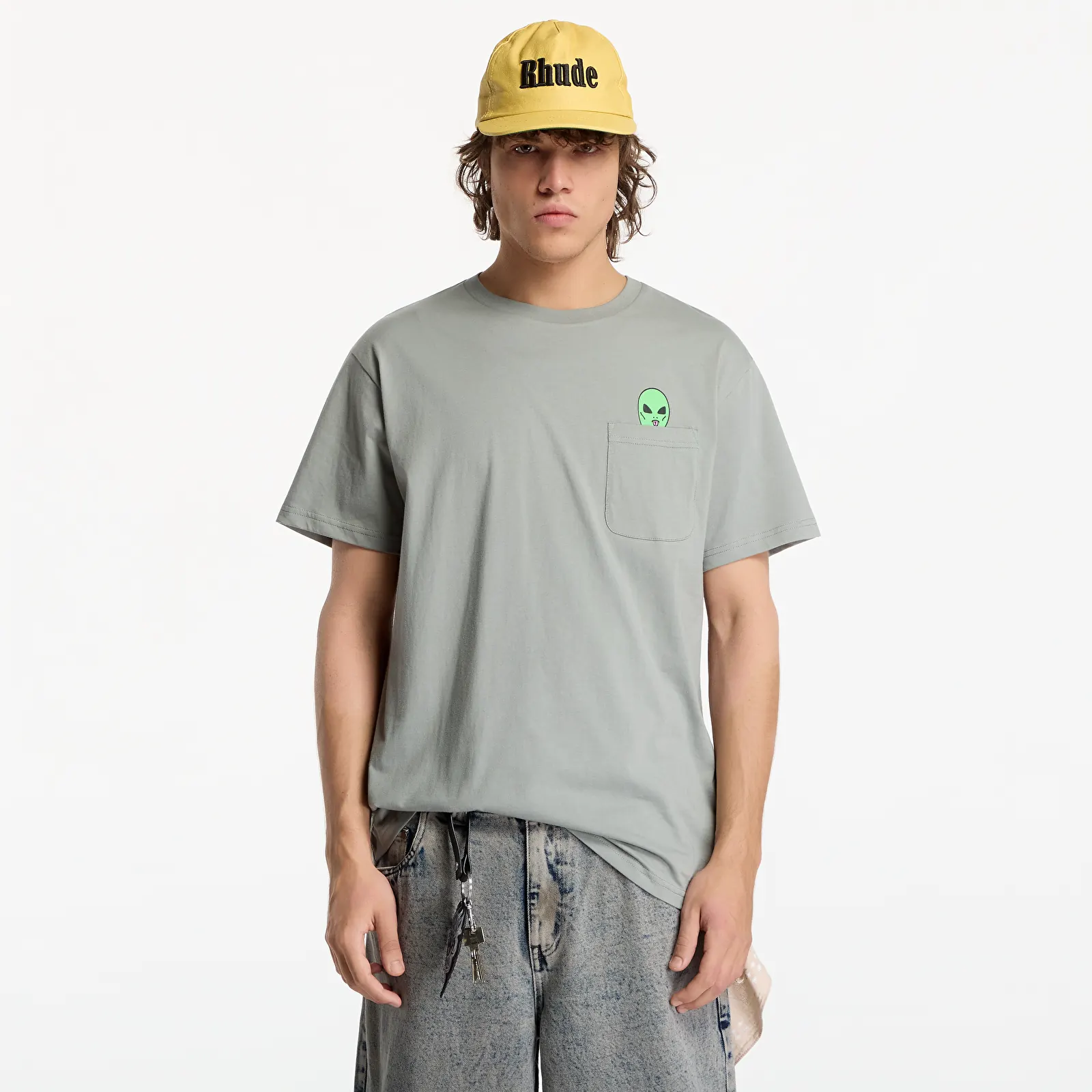 Men's T-shirts RIPNDIP Lord Alien Pocket Tee Dusty Sage