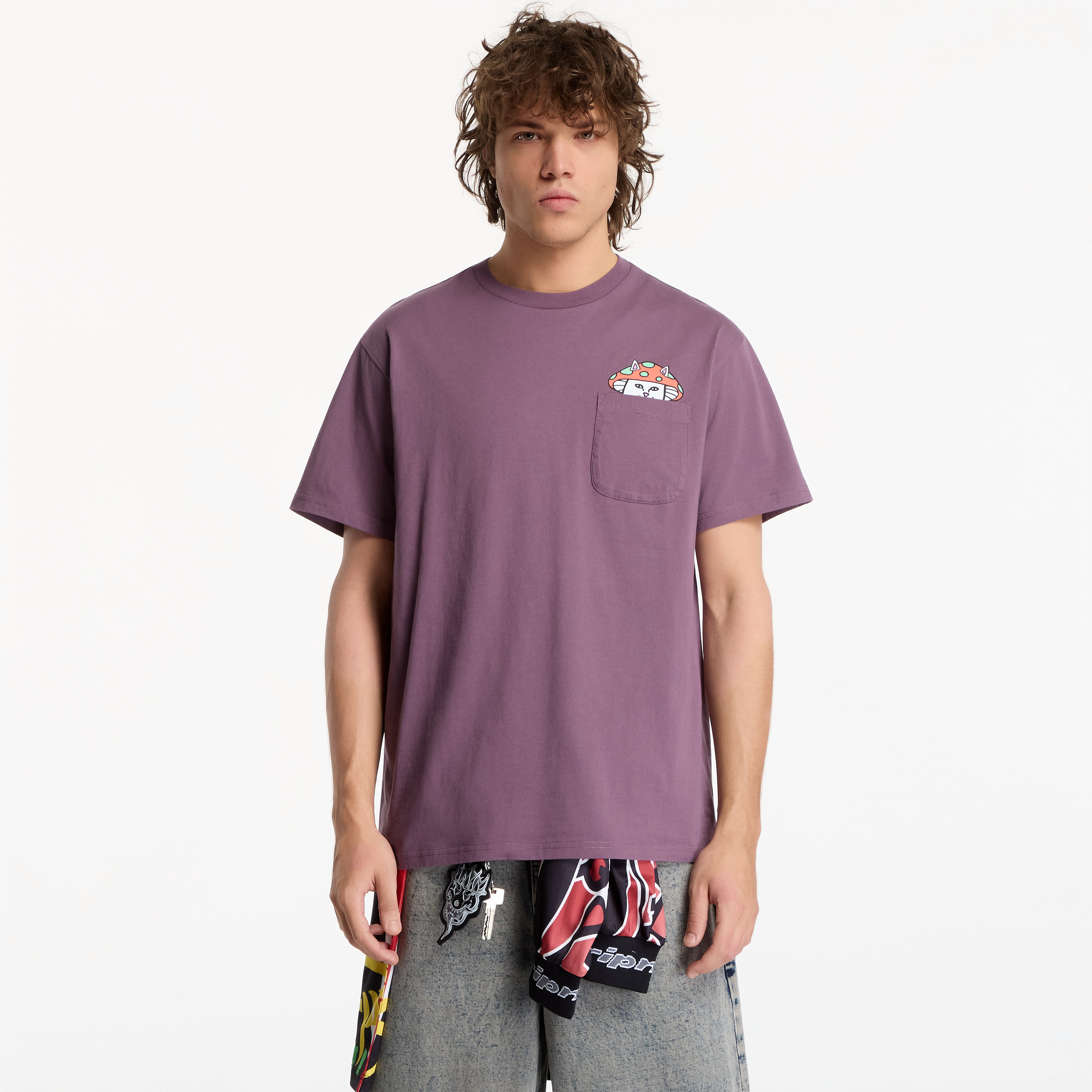 Тениска RIPNDIP Lord Shroomy Pocket Tee Dusty Plum XXL