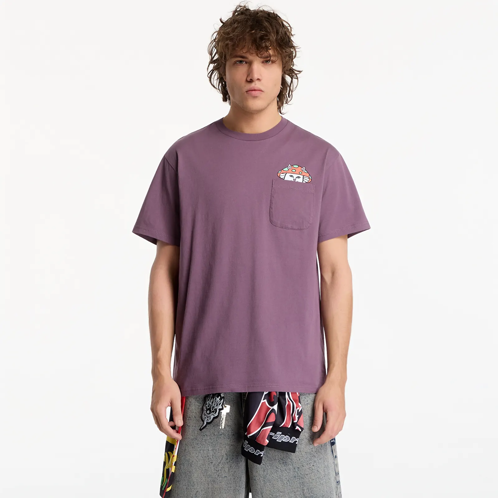 Men's T-shirts RIPNDIP Lord Shroomy Pocket Tee Dusty Plum