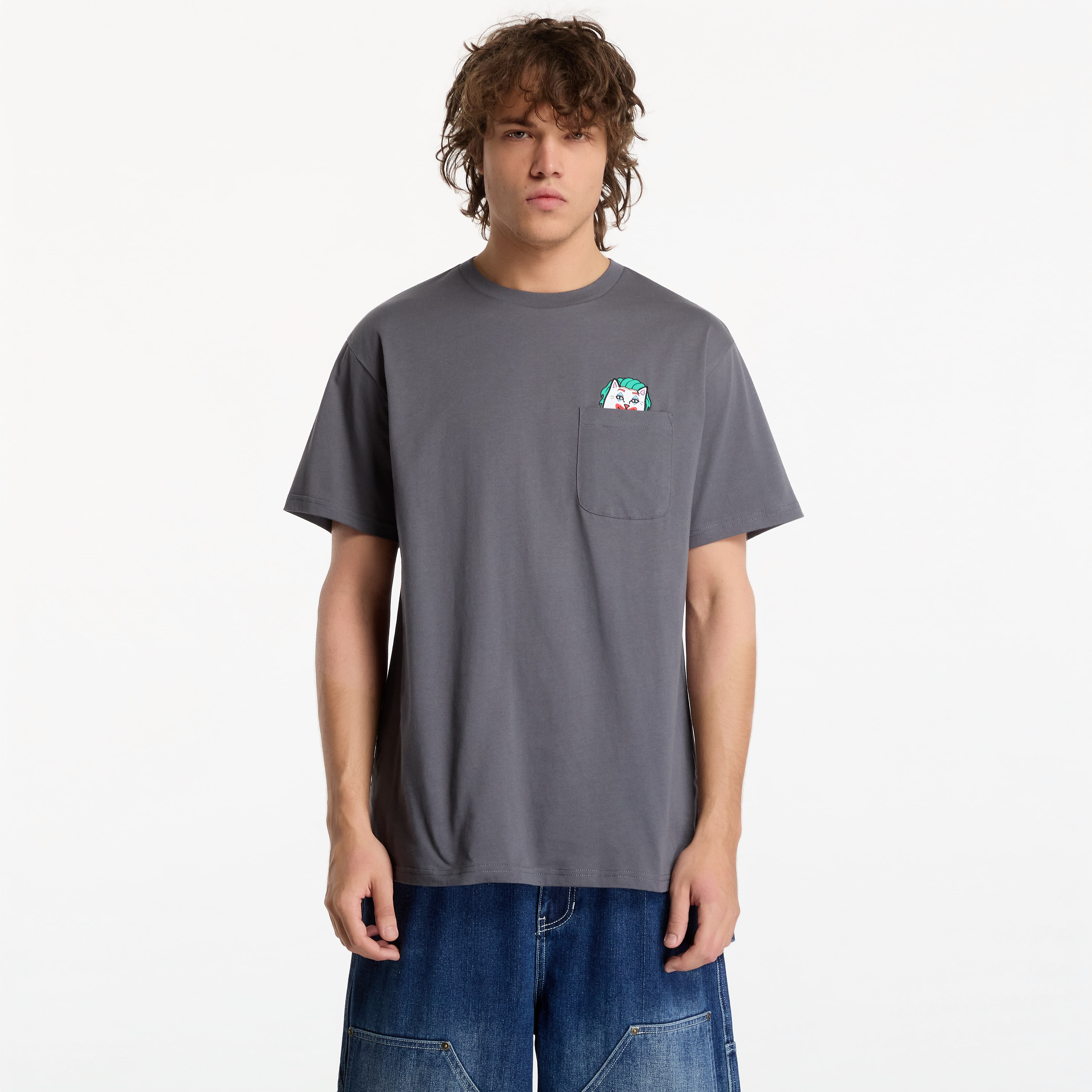 Тениска RIPNDIP Why So Nermal? Pocket Tee Charcoal M