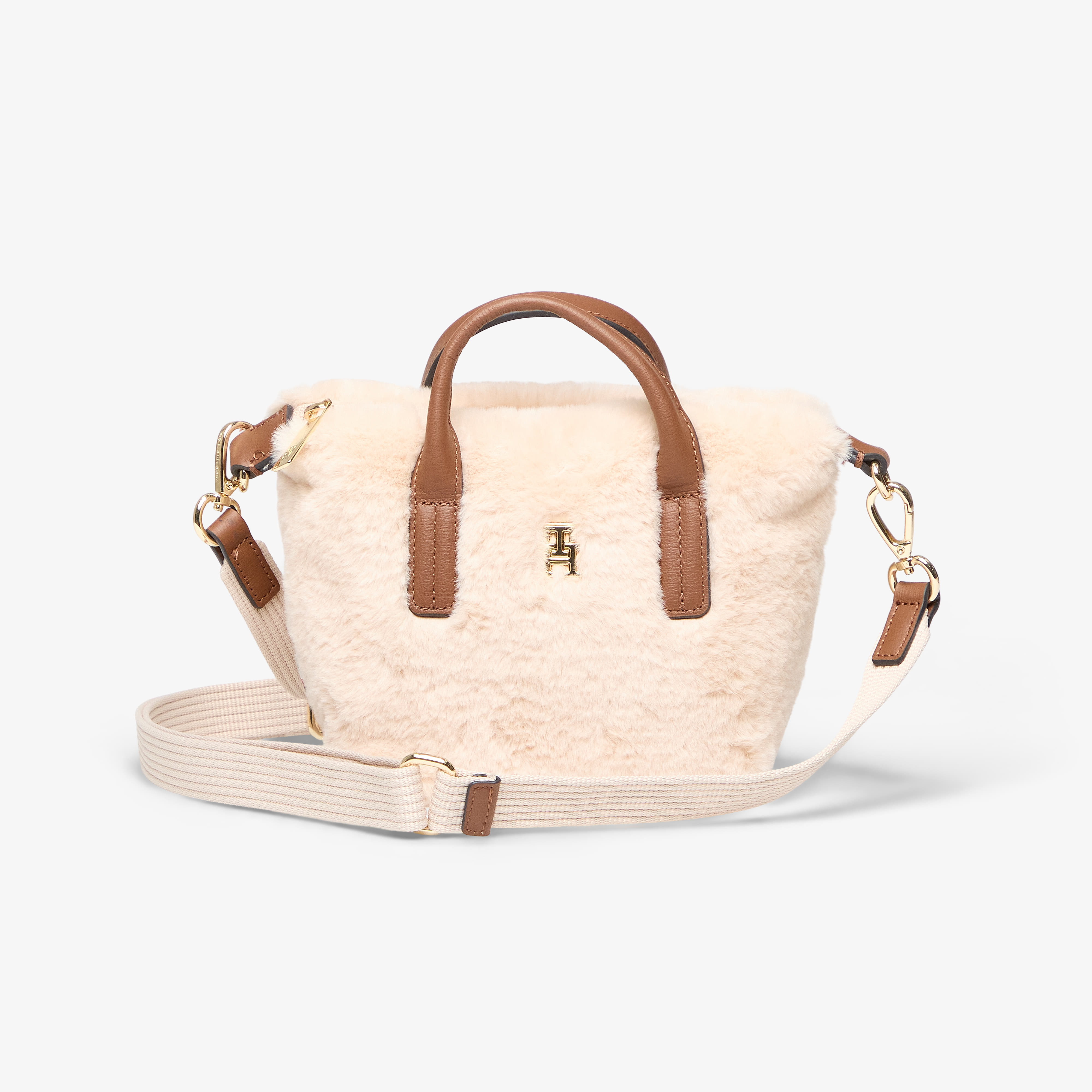 Tommy Hilfiger Popette Micro Tote Faux Fur Beige Universal